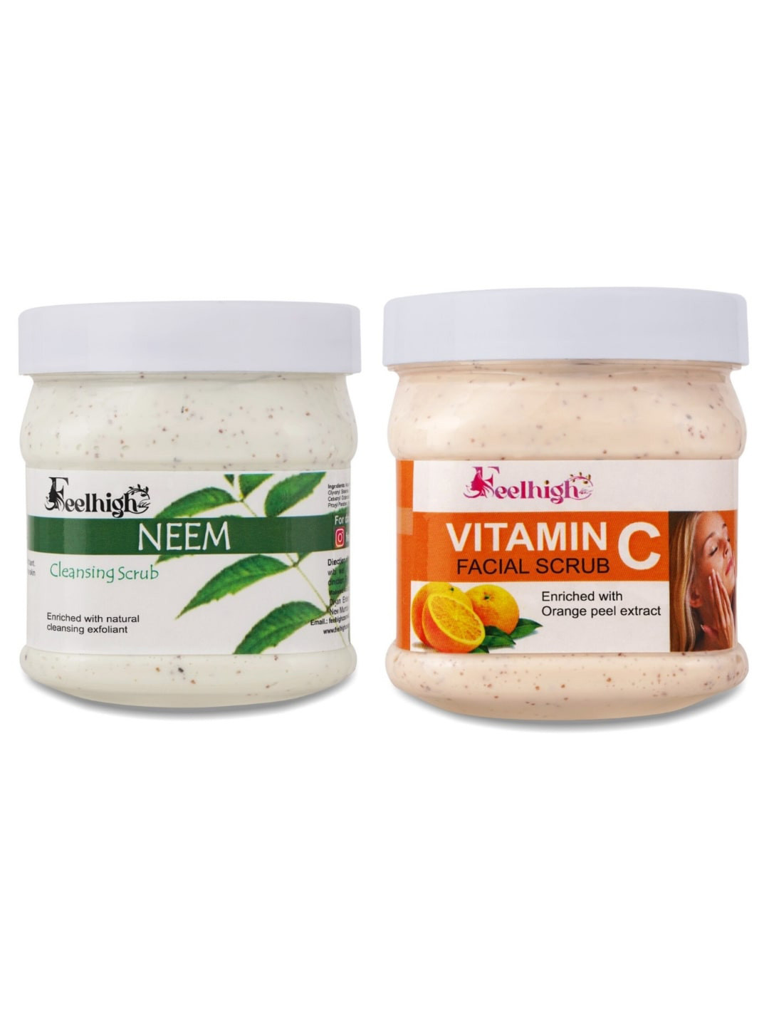 FEELHIGH Set of Neem & Vitamin C Face Scrubs - 500 ml Each