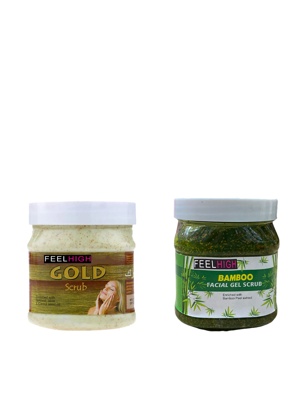 FEELHIGH Set of Neem & Bamboo Face Scrubs - 500 ml Each