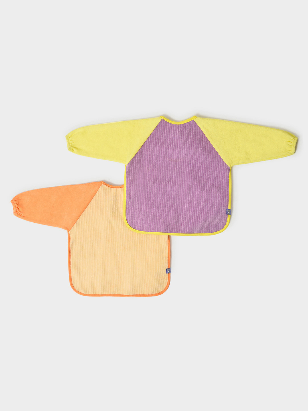 MiArcus Cotton Full Sleeve Water Resistant Coverall Feeding Bibs Pack of 2- Pastel Multi