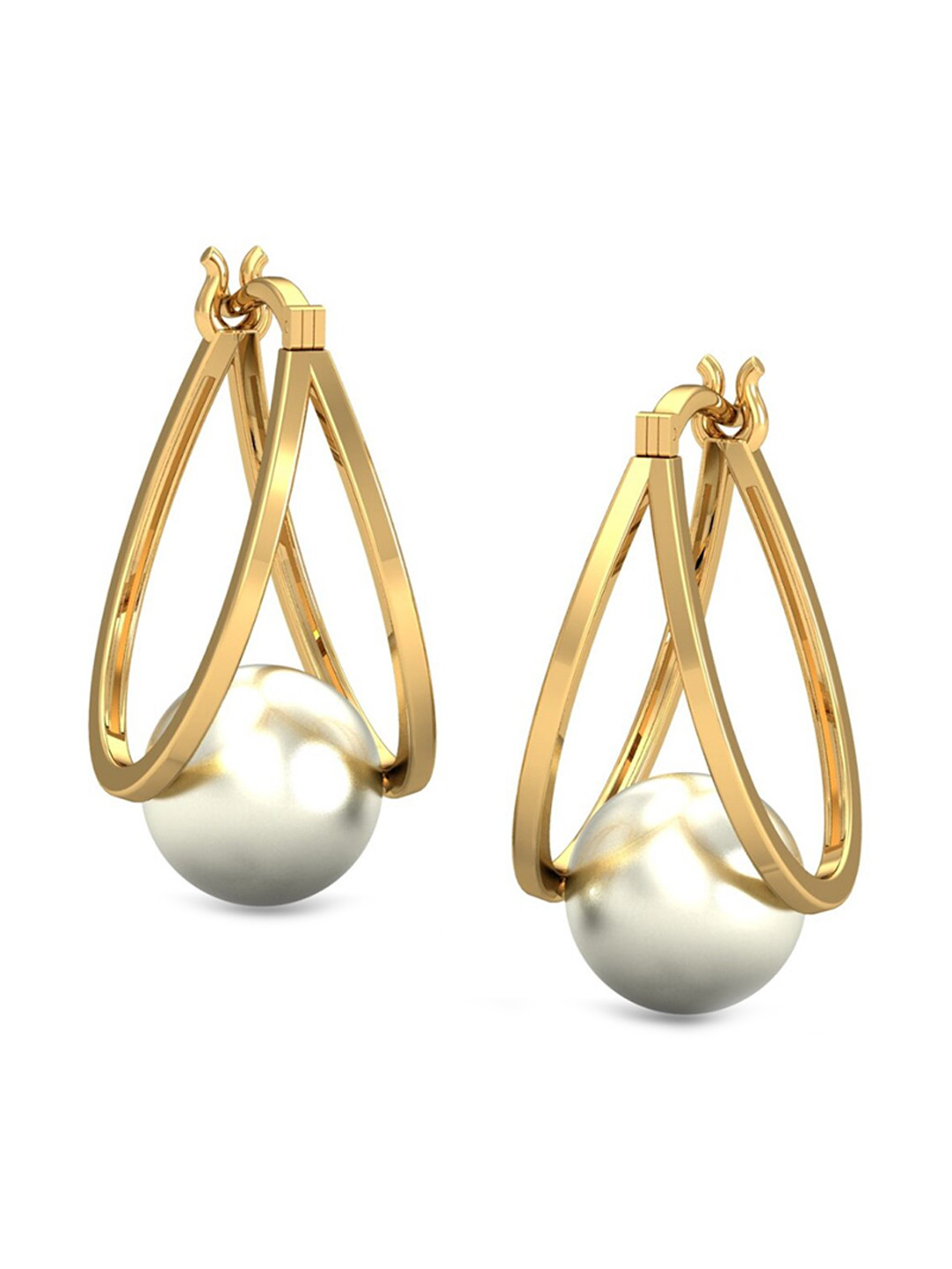 KUBERBOX Avdata 18KT Gold Hoop Earrings Gold - 2.48 gm