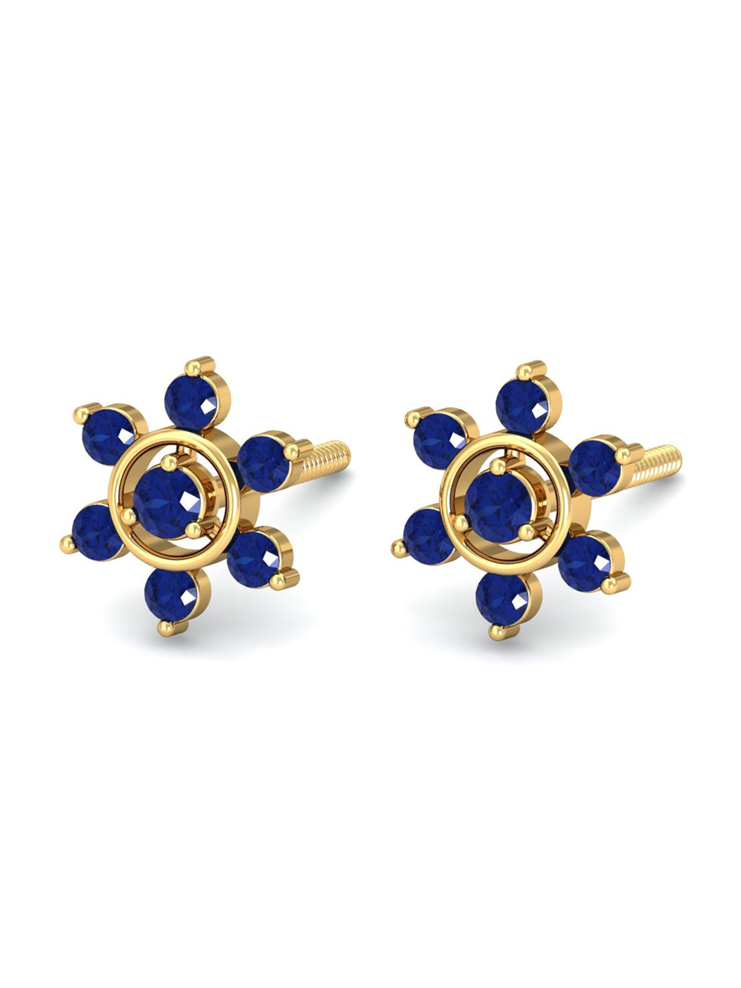 KUBERBOX Regina 18KT Gold Sapphire Earrings- 2.73 gm