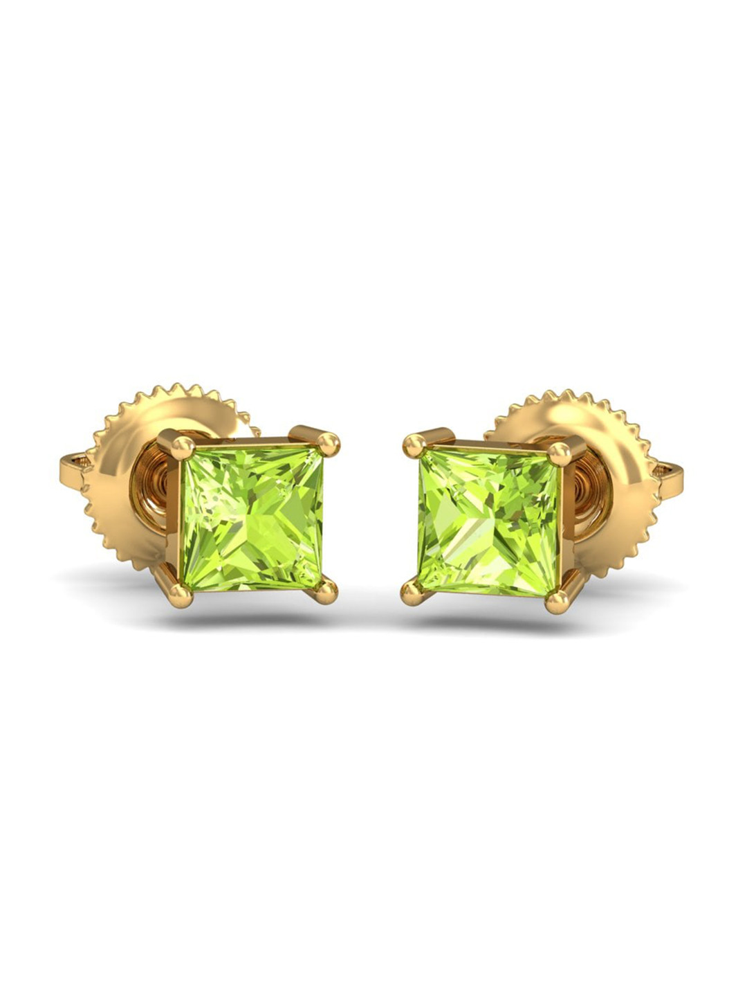 KUBERBOX 18KT Gold Peridot Earrings 0.96 gm