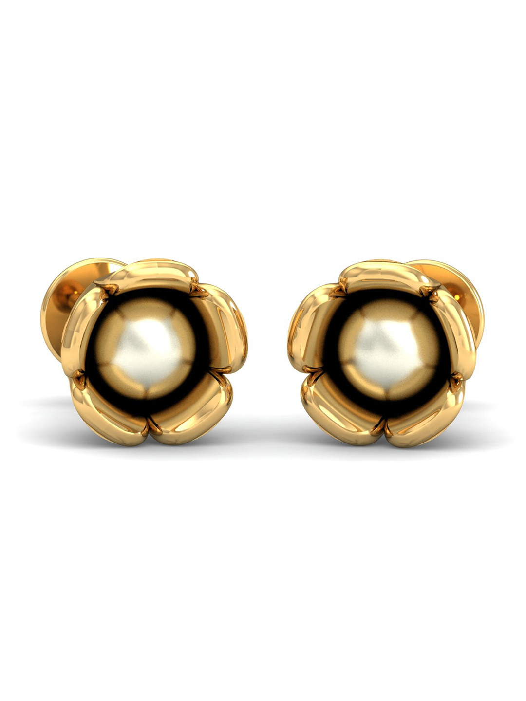 KUBERBOX Pearls Studded 18KT Gold Earrings - 1.72 gm
