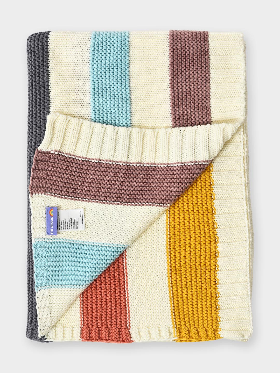 MiArcus Premium 100% Cotton Reversible Knitted Ultra Soft Cool Blanket- Multicolor