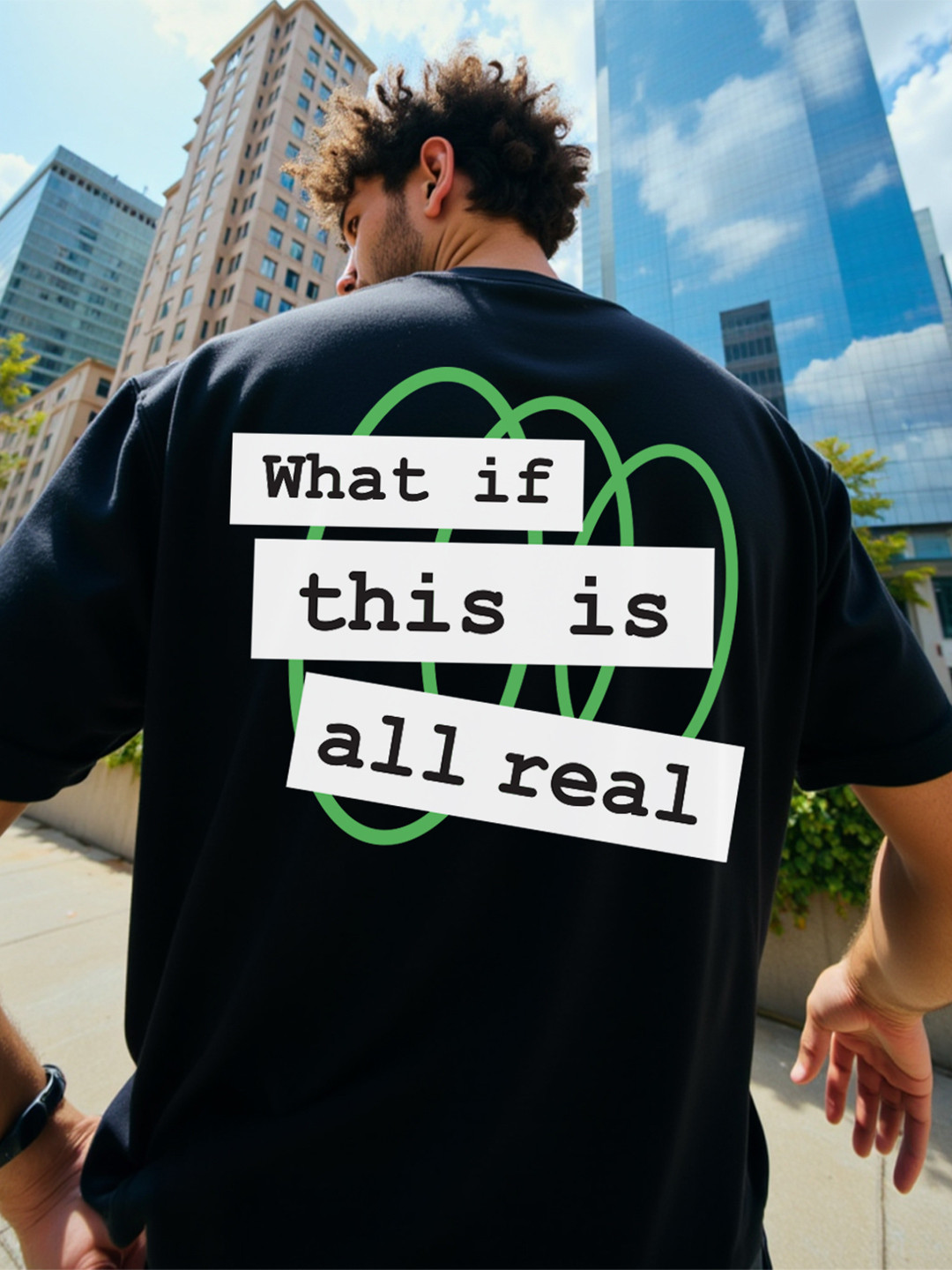 Mad Over Print Typographical Printed Oversized Cotton T-shirt