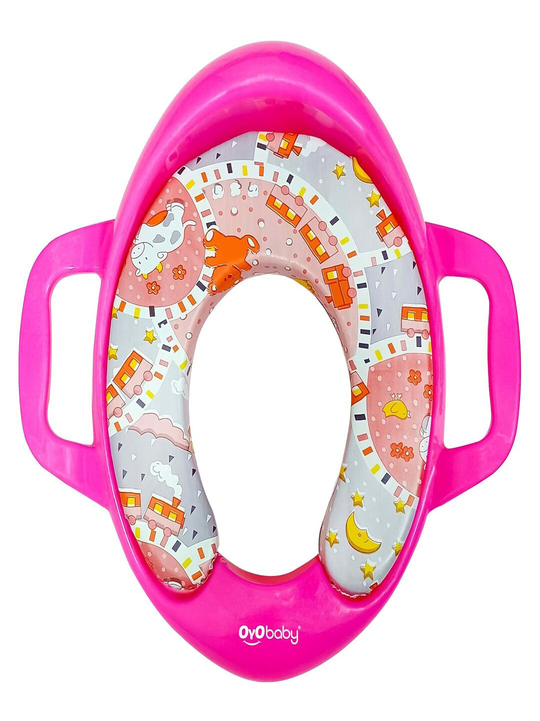 OyO Baby Kids Cushioned Potty Trainer Seat With Handle - Pink