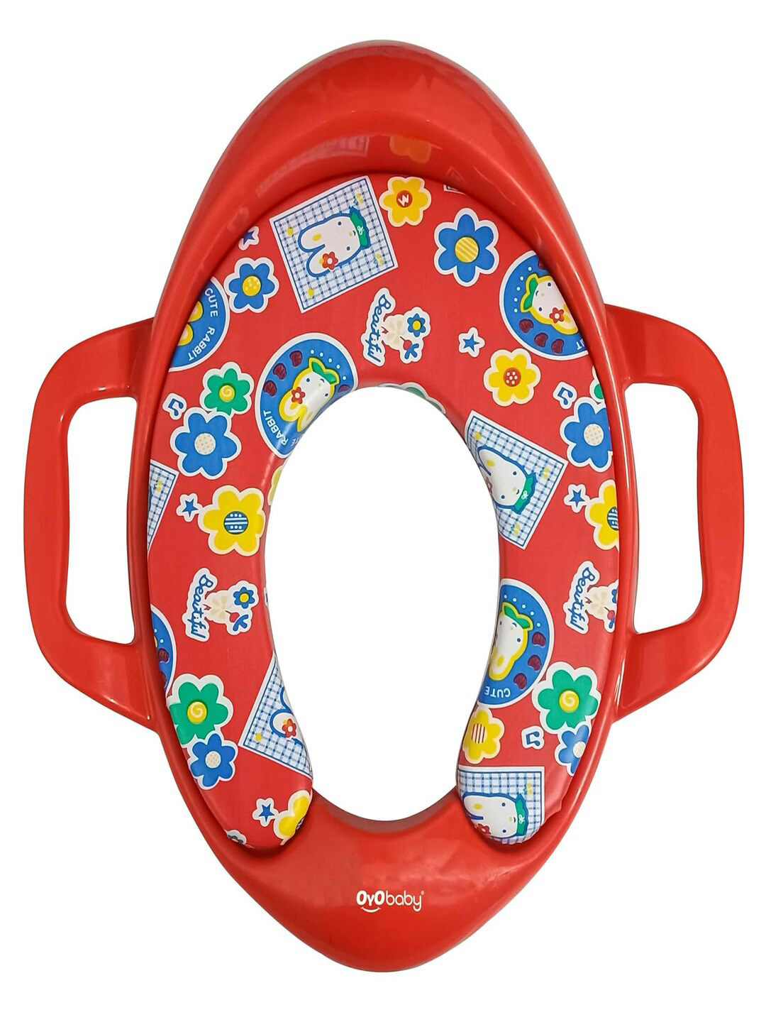 OyO Baby Kids Cushioned Potty Trainer Seat With Handle - Red