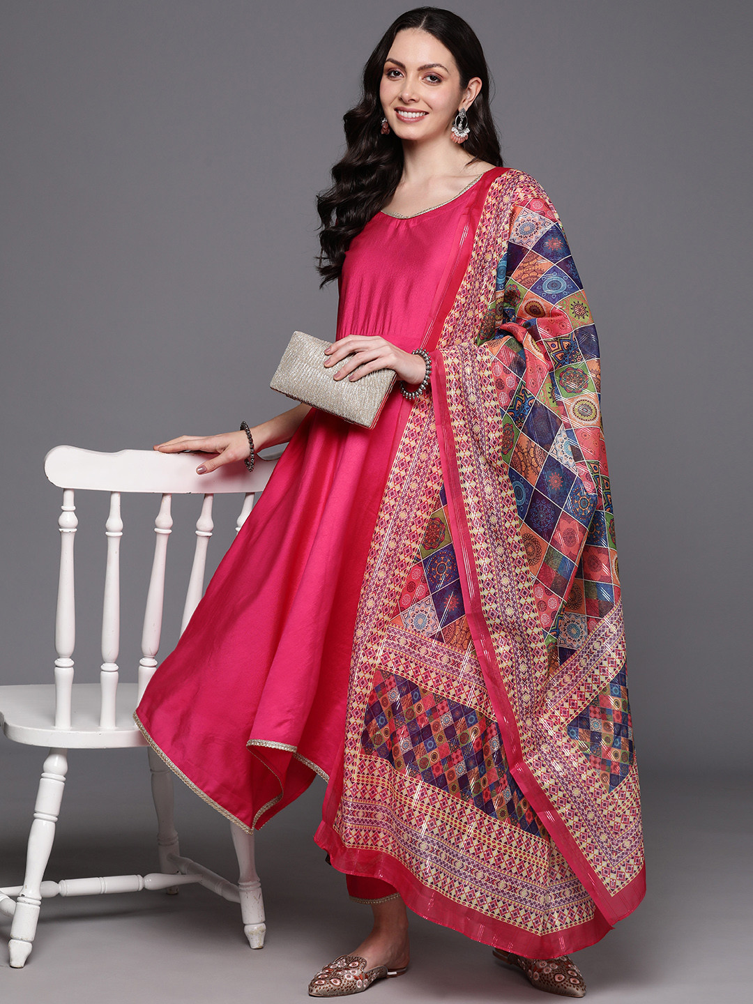 Indo Era Regular Gotta Patti Liva Kurta with Trousers & With Dupatta