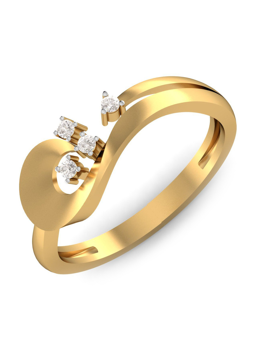 KUBERBOX Grace Personified 18KT Gold Diamond-Studded Ring- 2.54 gm