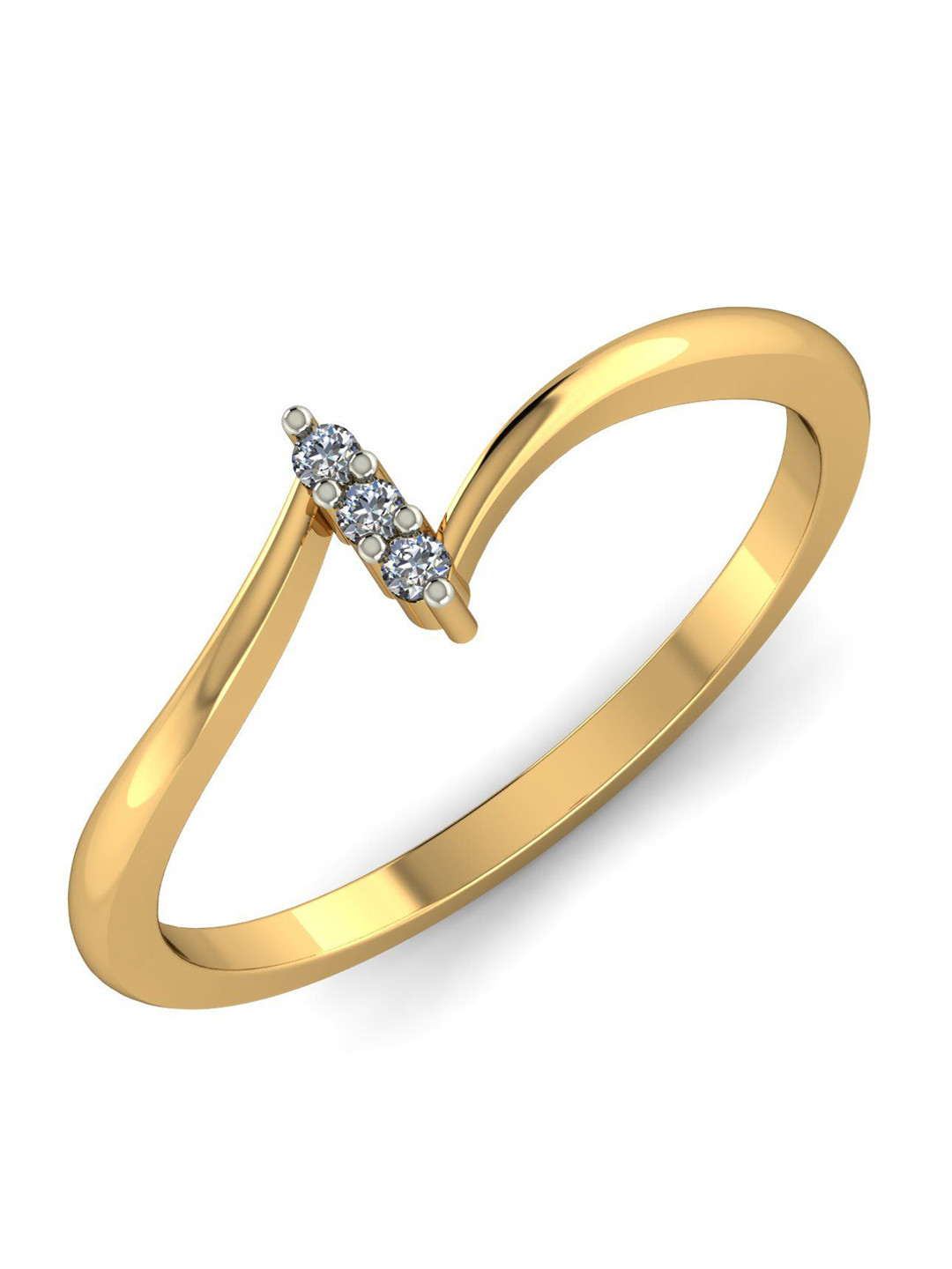 KUBERBOX Sempiternal 14KT Gold Diamond Studded Ring - 1.62 gm