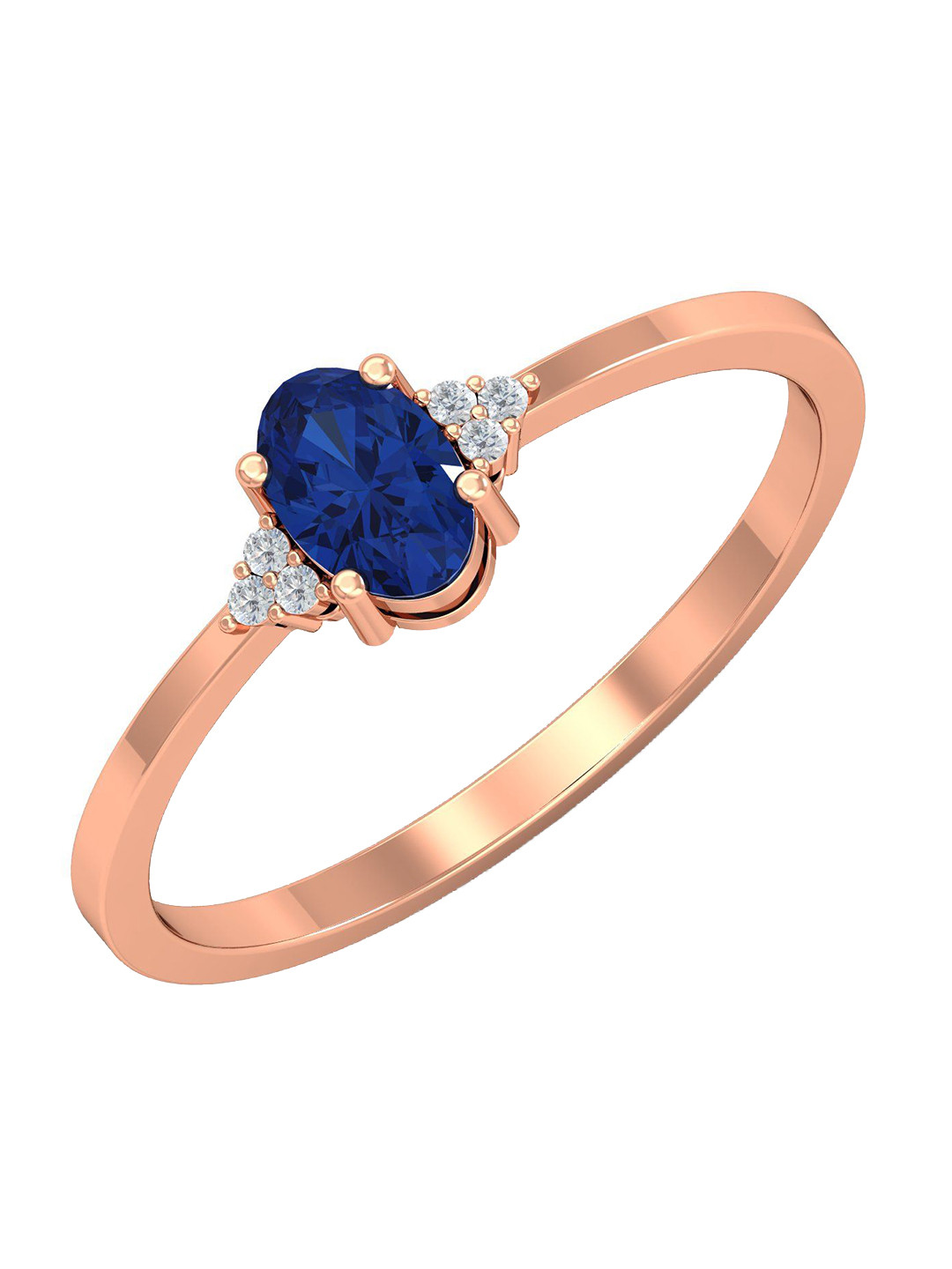 KUBERBOX Ceria Solitaire 18KT Rose Gold Diamond Studded Ring - 1.8 gm