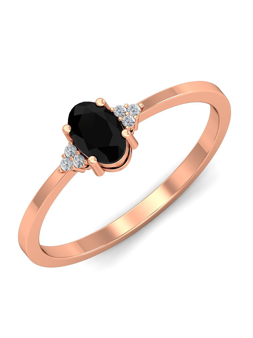 KUBERBOX Men Diamond-Studded 18KT Rose Gold Ring - 1.8 gm