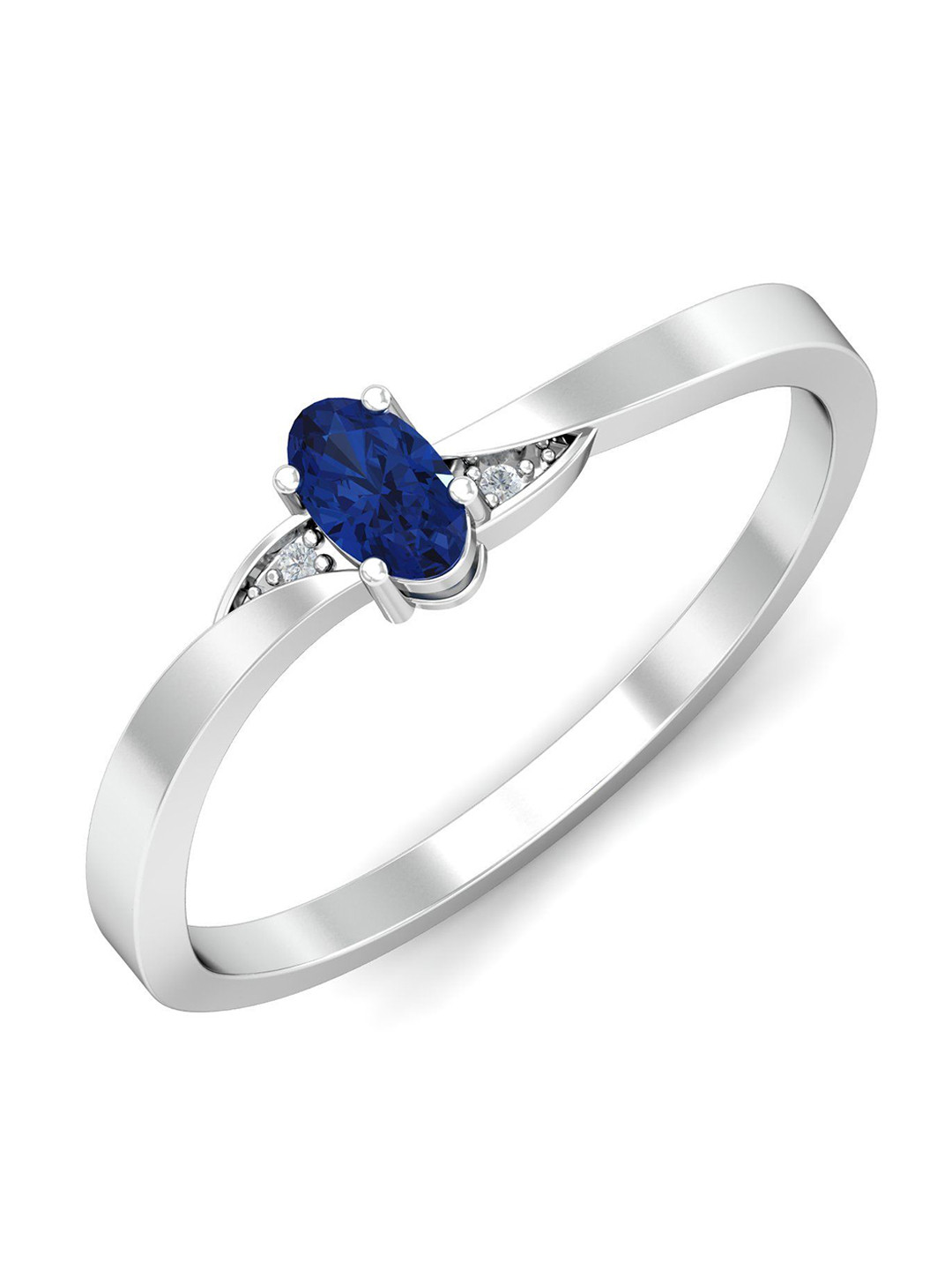 KUBERBOX Ceria Solitaire 18KT White Gold Diamond Studded Ring - 1.89 gm