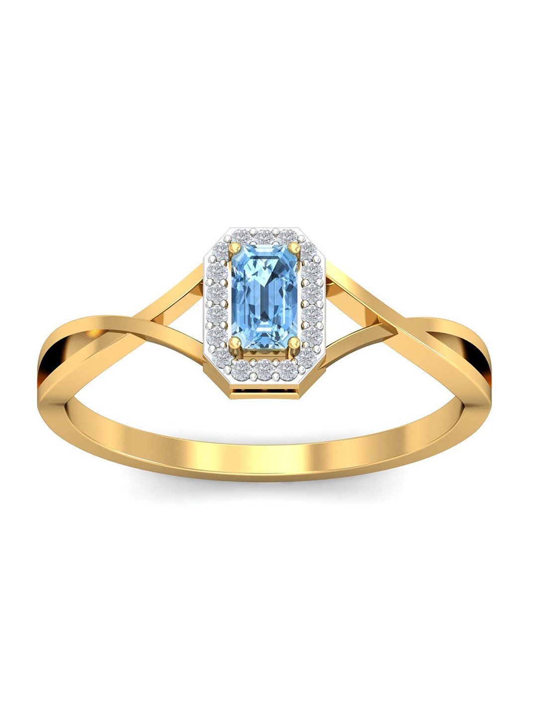 KUBERBOX Ceria Solitaire 18KT Gold Diamond-Studded Ring-2.25 gm