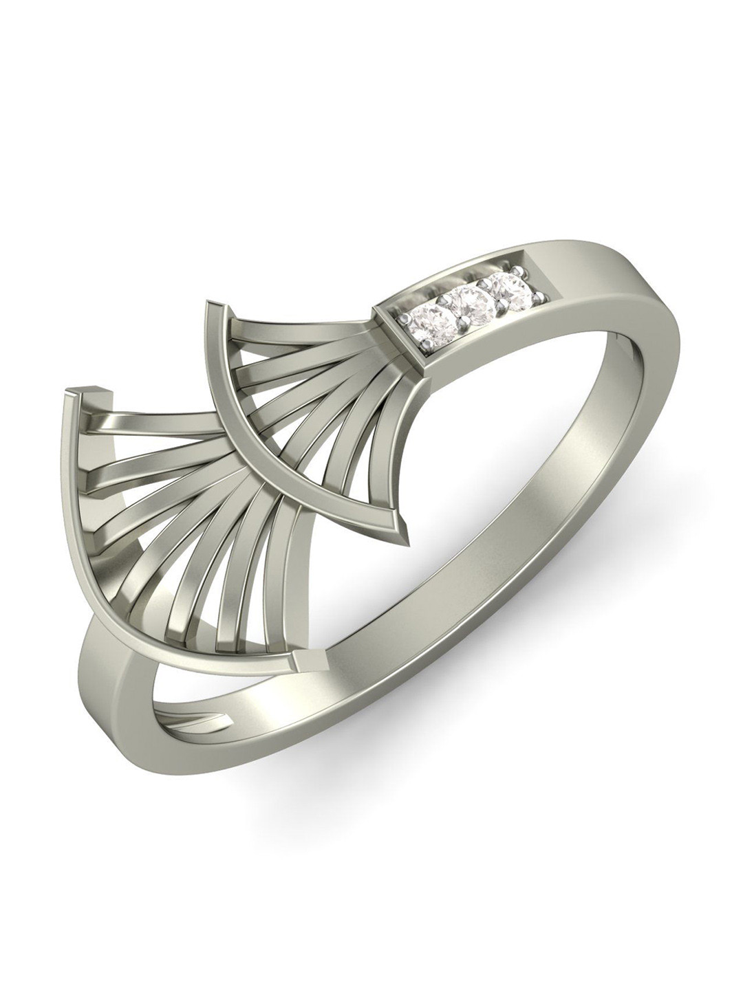 KUBERBOX 18KT Gold Deceptive Charm Diamond-Studded Ring -2.59 gm