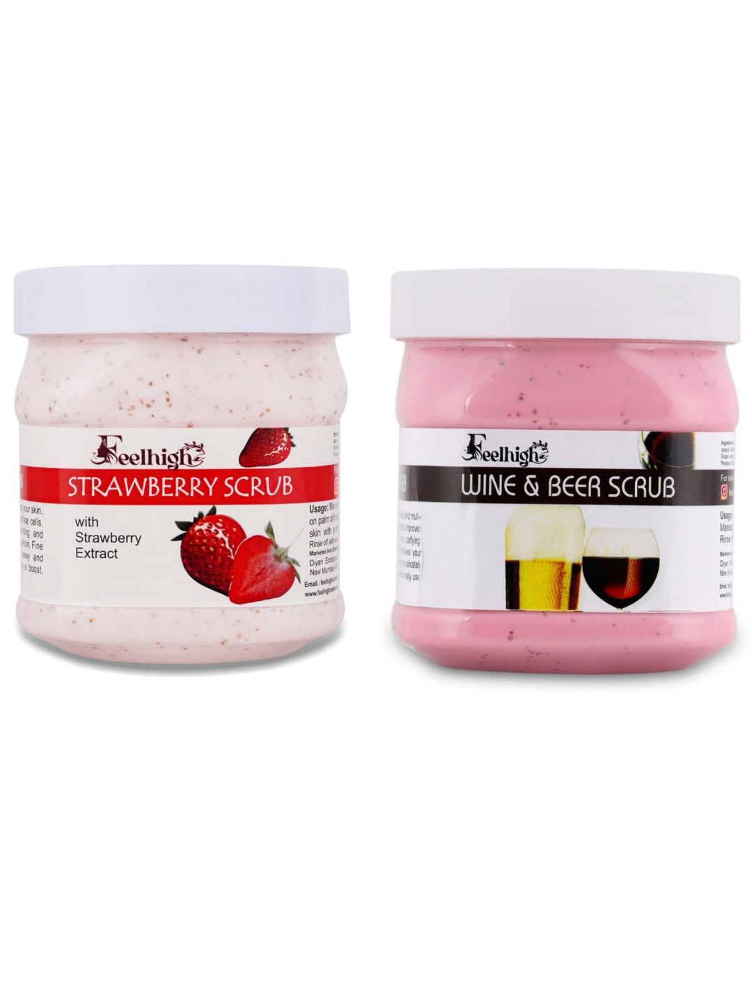 FEELHIGH Face & Body Strawberry Scrub with Wine & Beer Scrub