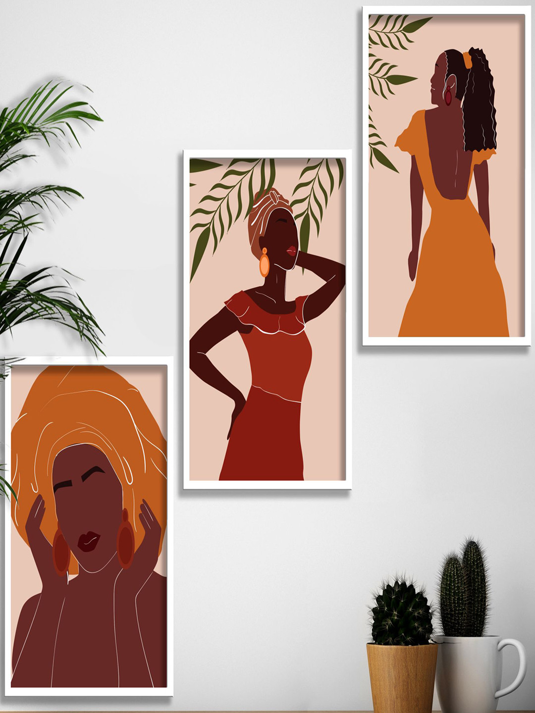 SAF Canvas 3 Piece Wall Rectangle Paintings Wall Art 31.5I x 13.5 In