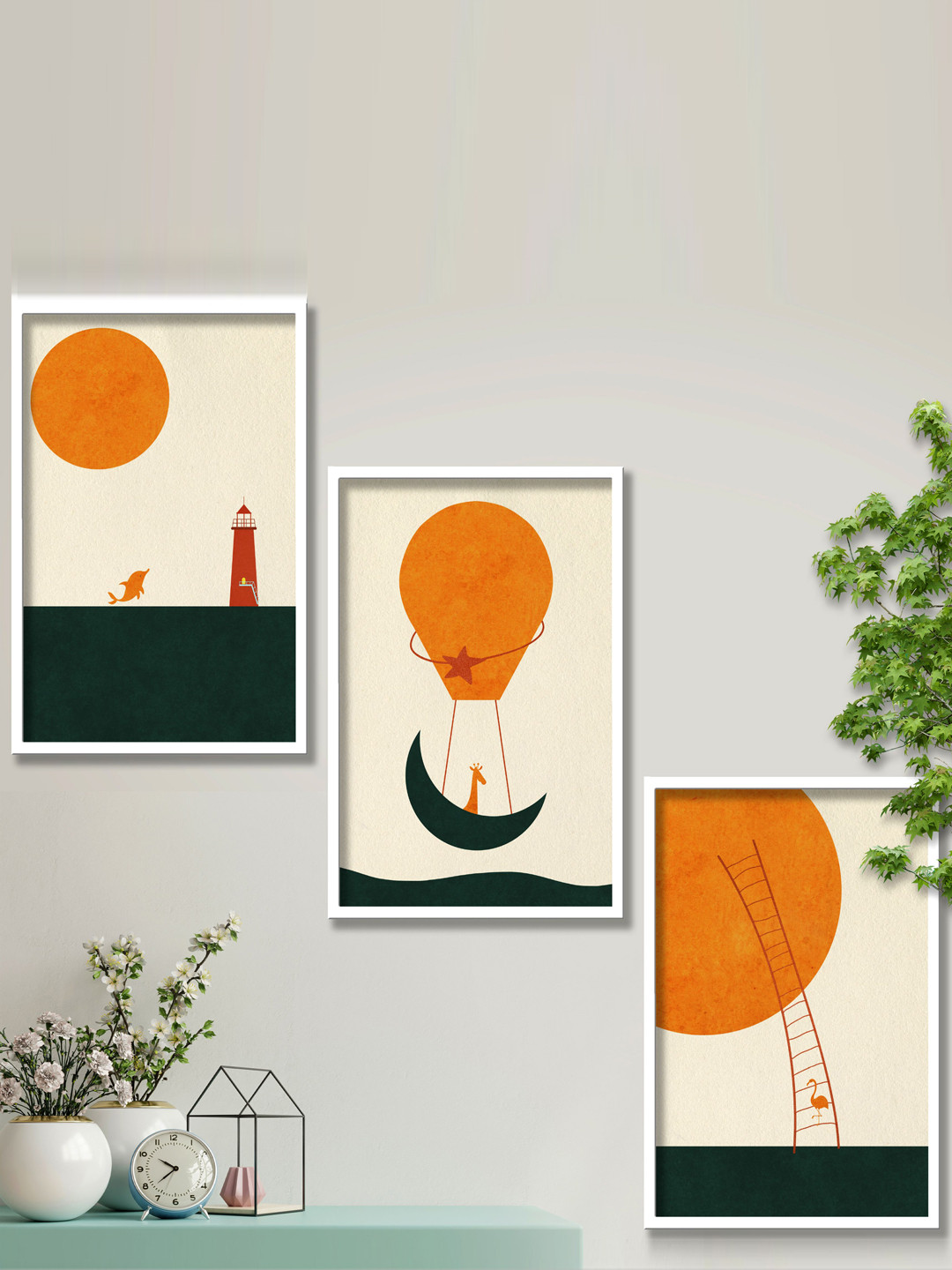 SAF MDF Wall Rectangle Paintings Wall Art - 13.5x26.67In