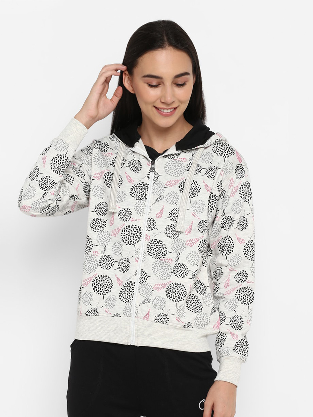 Alan Jones Abstract Printed Hoody Neck Sweatshirt