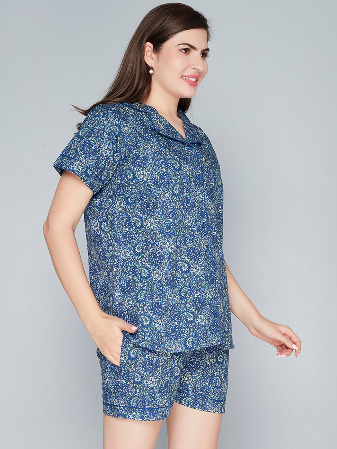 Lady Love Floral Printed Pure Cotton Night suit