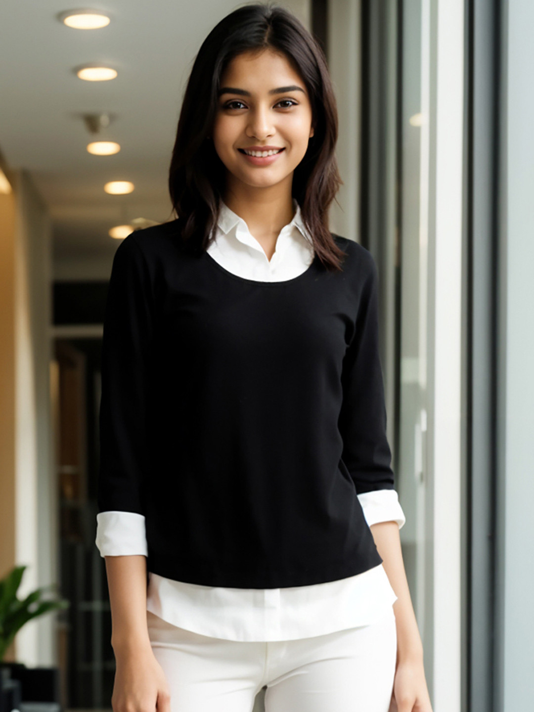 FableStreet Solid Round Neck T-shirt