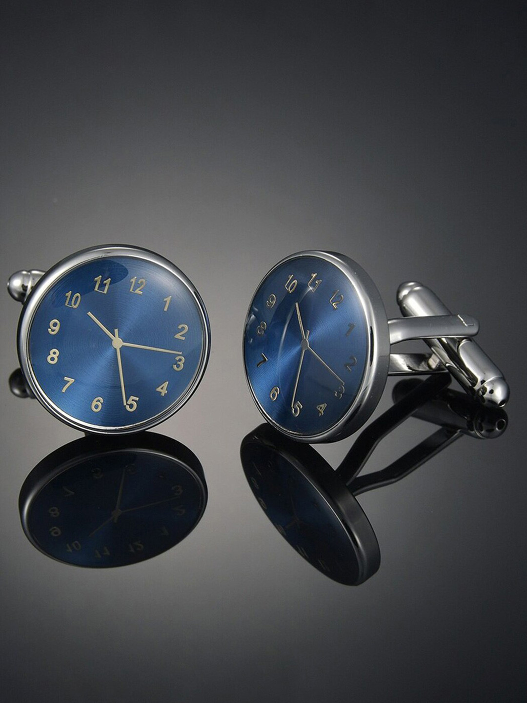 YouBella Silver-Plated Clock Cufflink