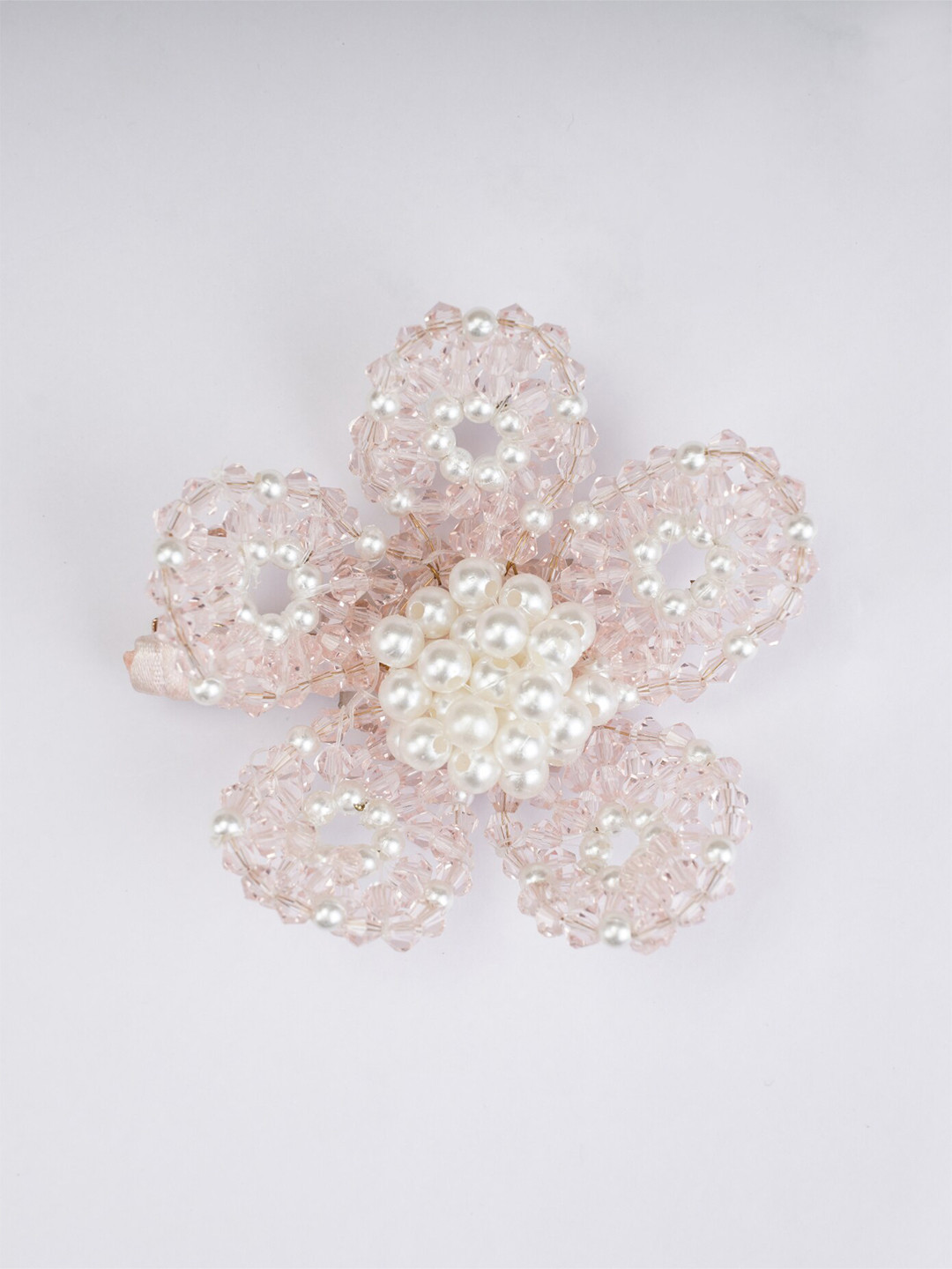 Choko Girls Pink & White Embellished Alligator Hair Clip