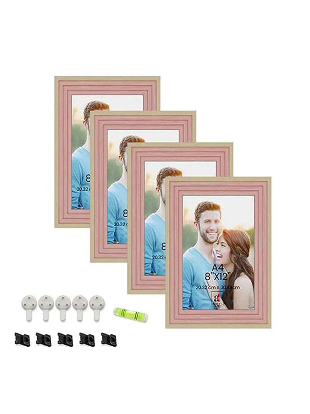Art Street Pink 4 Pieces Wooden Photo Frames