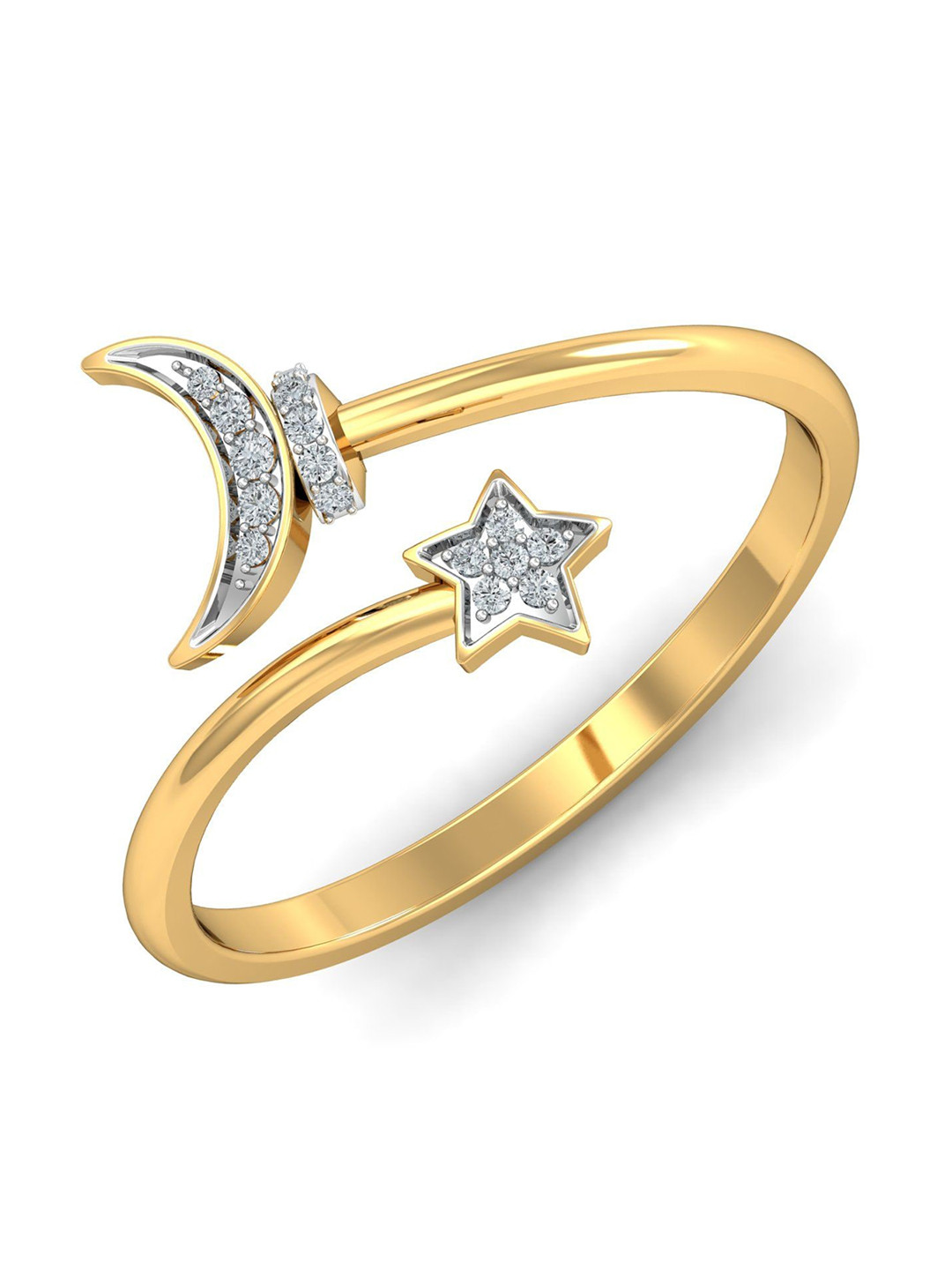 KUBERBOX 18KT Gold Diamond Studded Ring - 1.94 gm