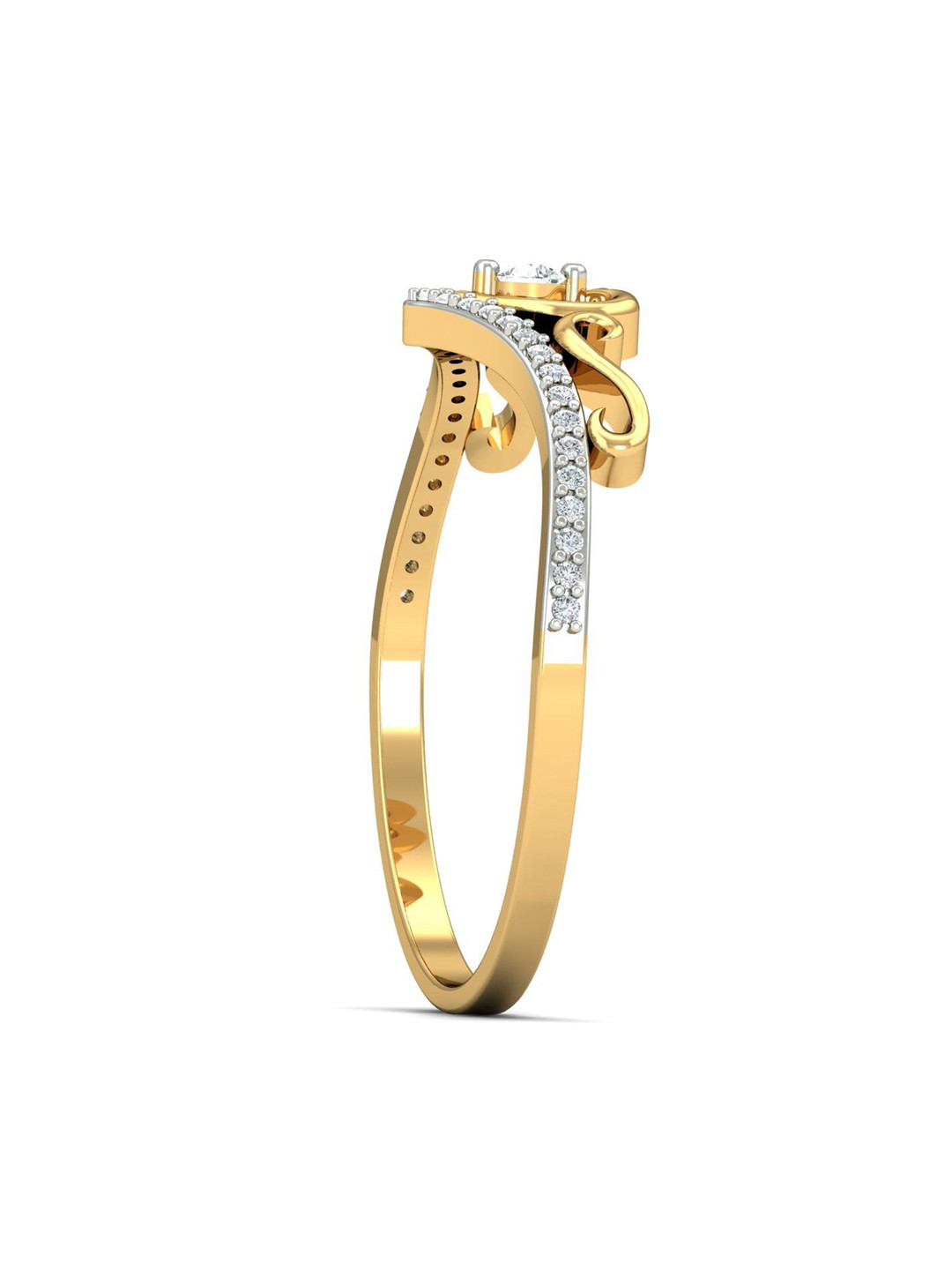 KUBERBOX Desirable Heart 18KT Gold Diamond-Studded Ring-1.62 gm