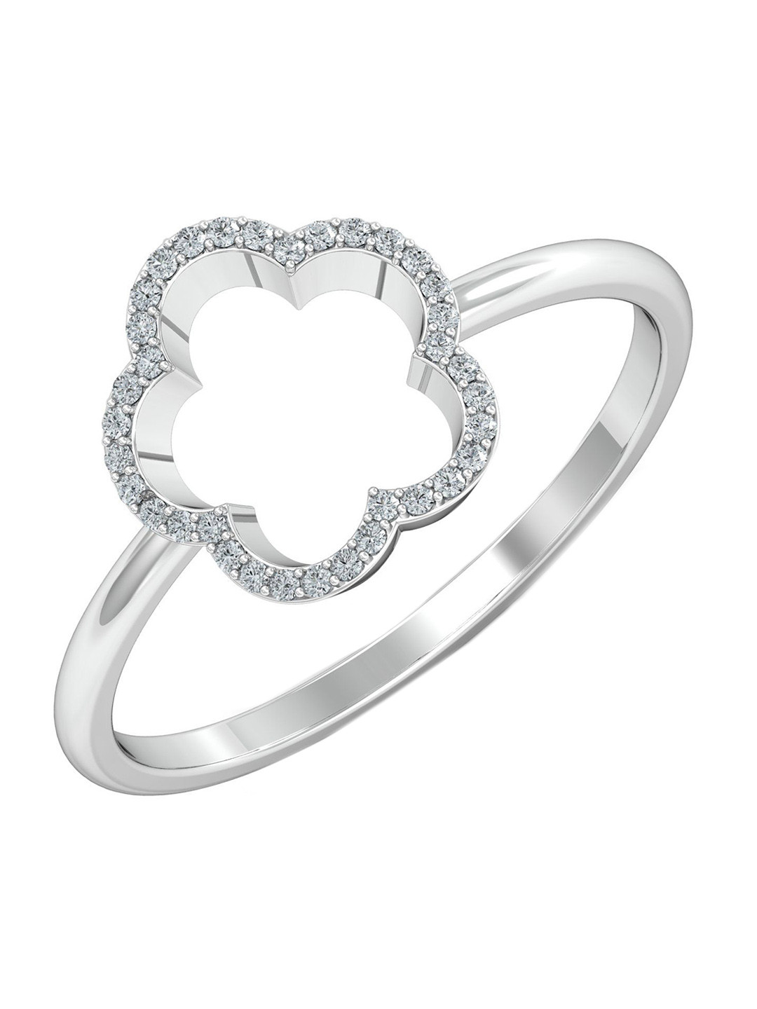 KUBERBOX 18 KT Aimer Arrt White Gold Ring Diamond 1.71 gm