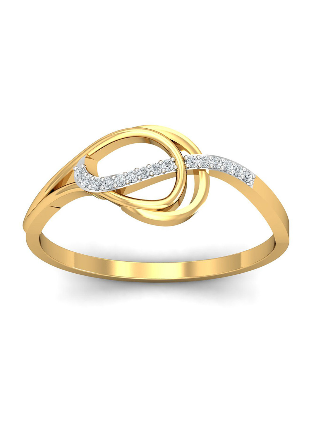 KUBERBOX Diamond-Studded 18KT Gold Ring - 1.8 gm