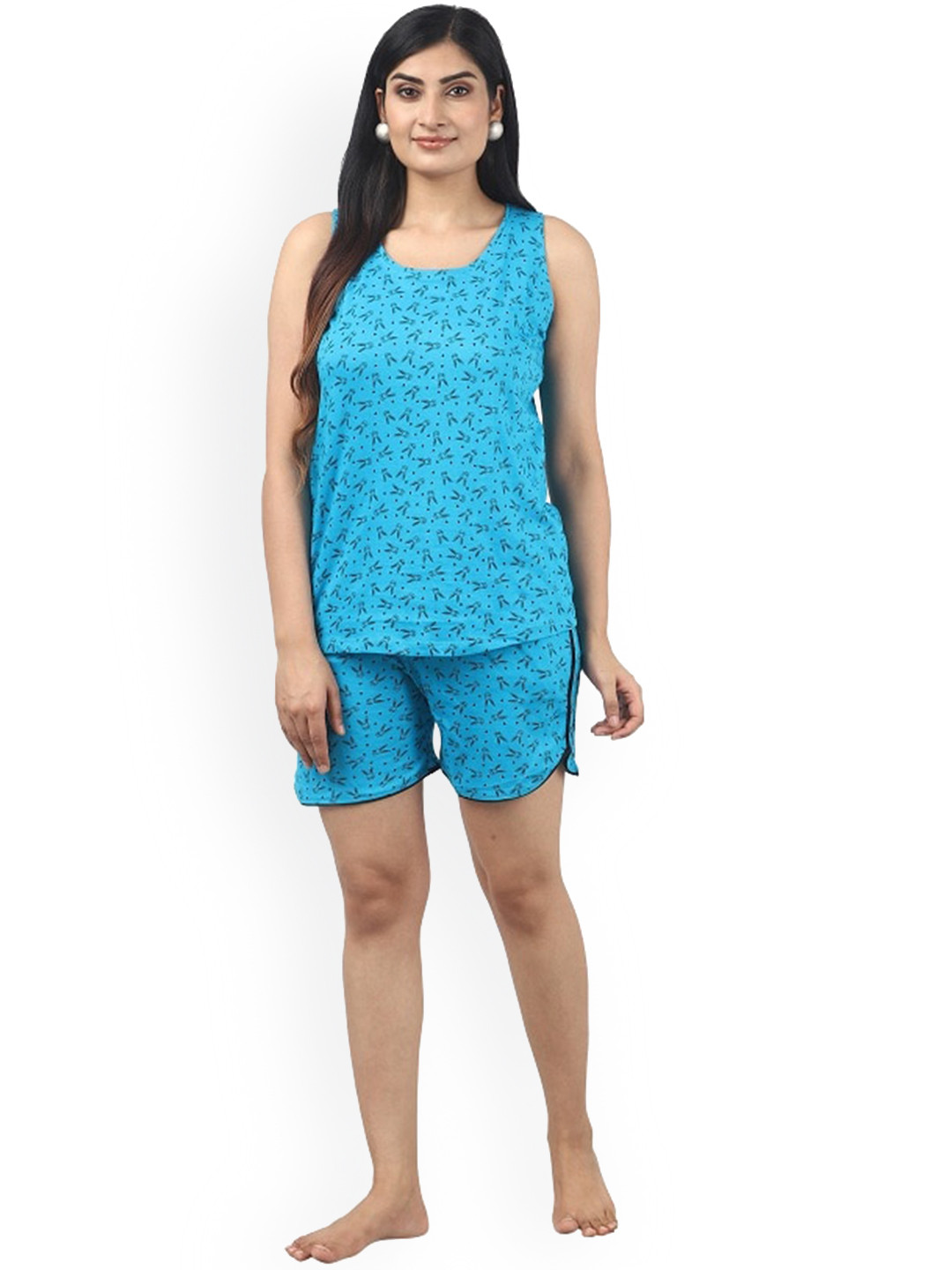 Noty Floral Printed Top With Shorts