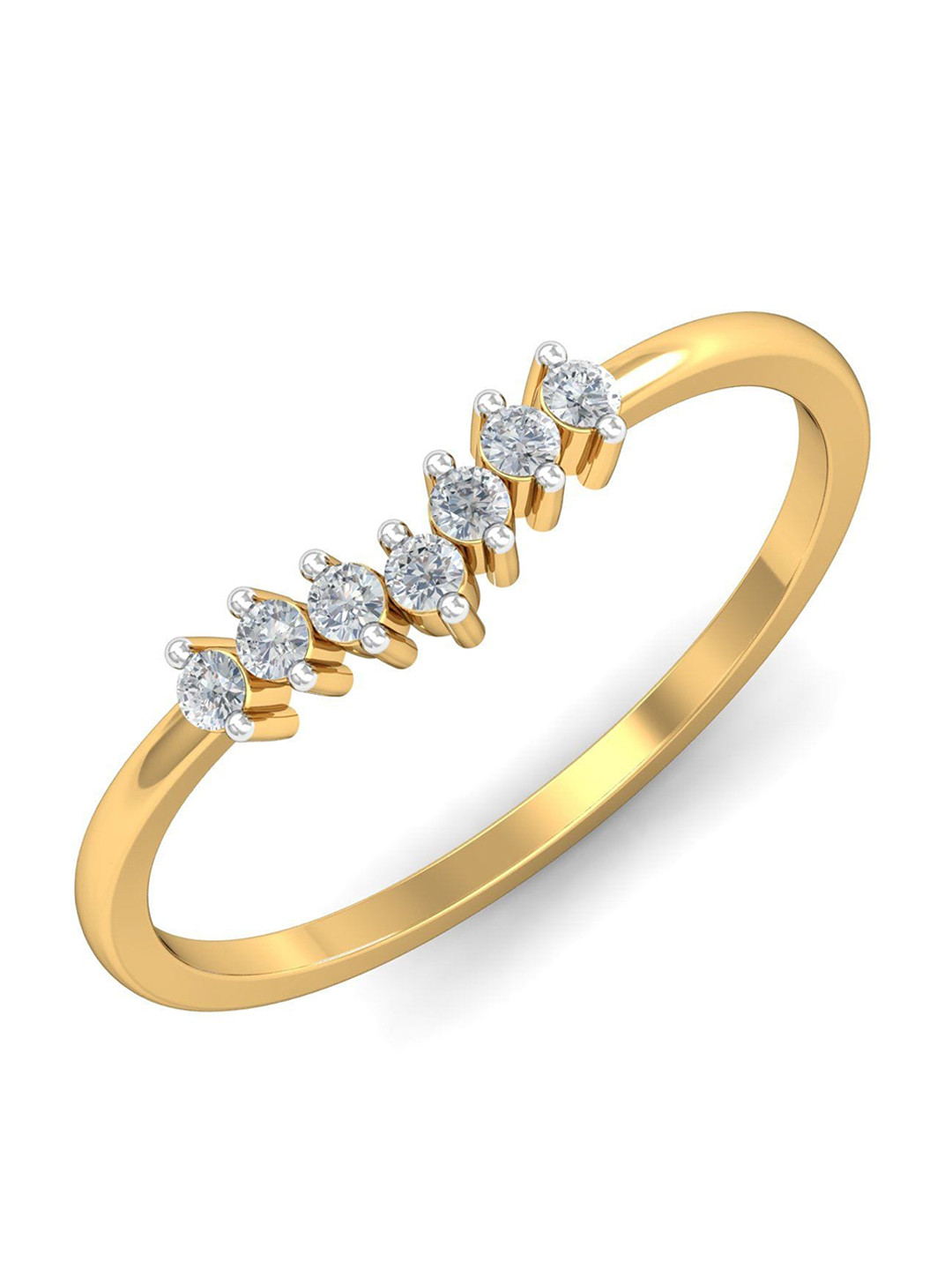 KUBERBOX Pretty Princess 18KT Gold Diamond-Studded Ring- 1.53 gm