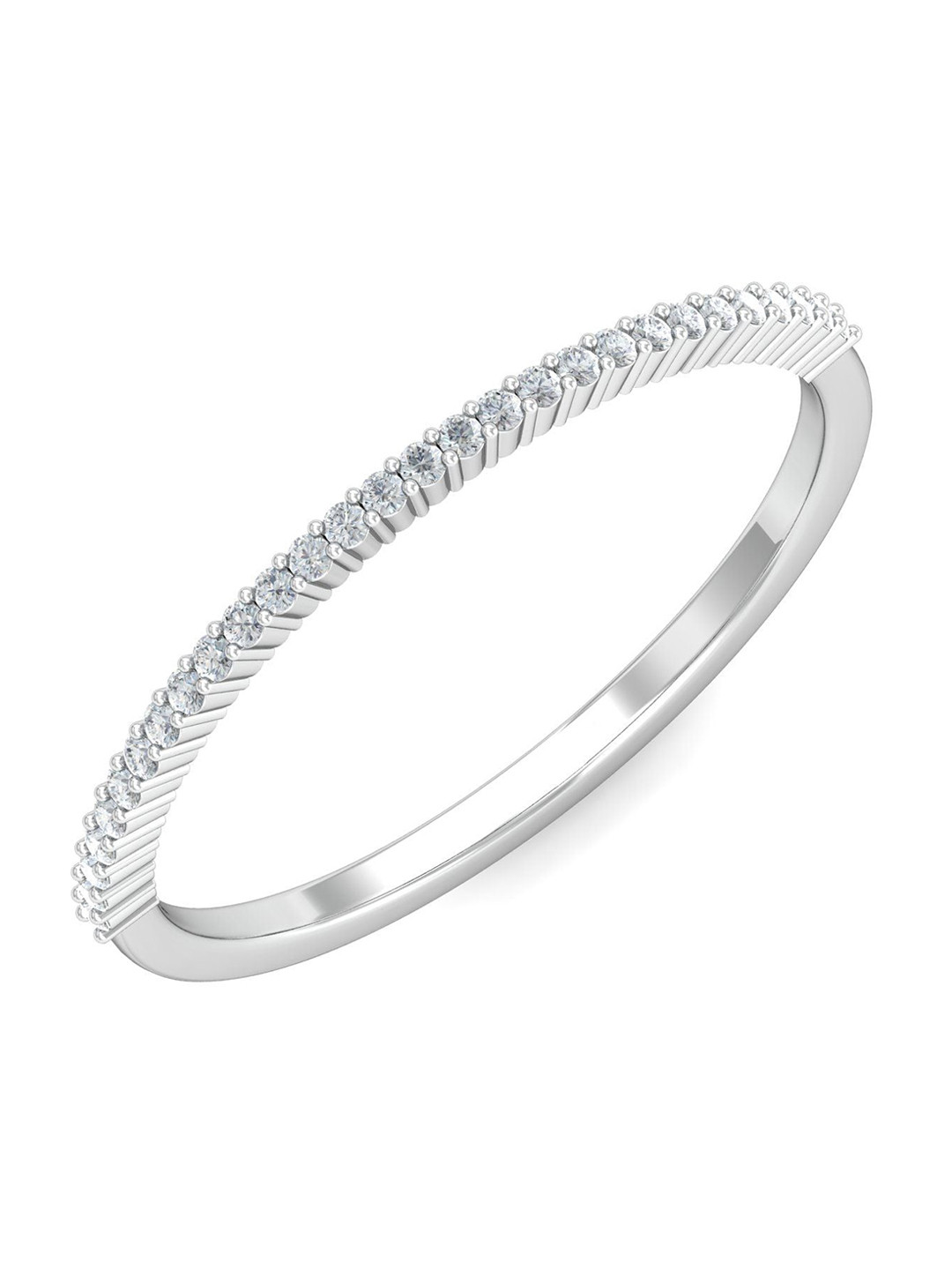 KUBERBOX Charismatic 18KT White Gold Diamond-Studded Ring - 1.24gm