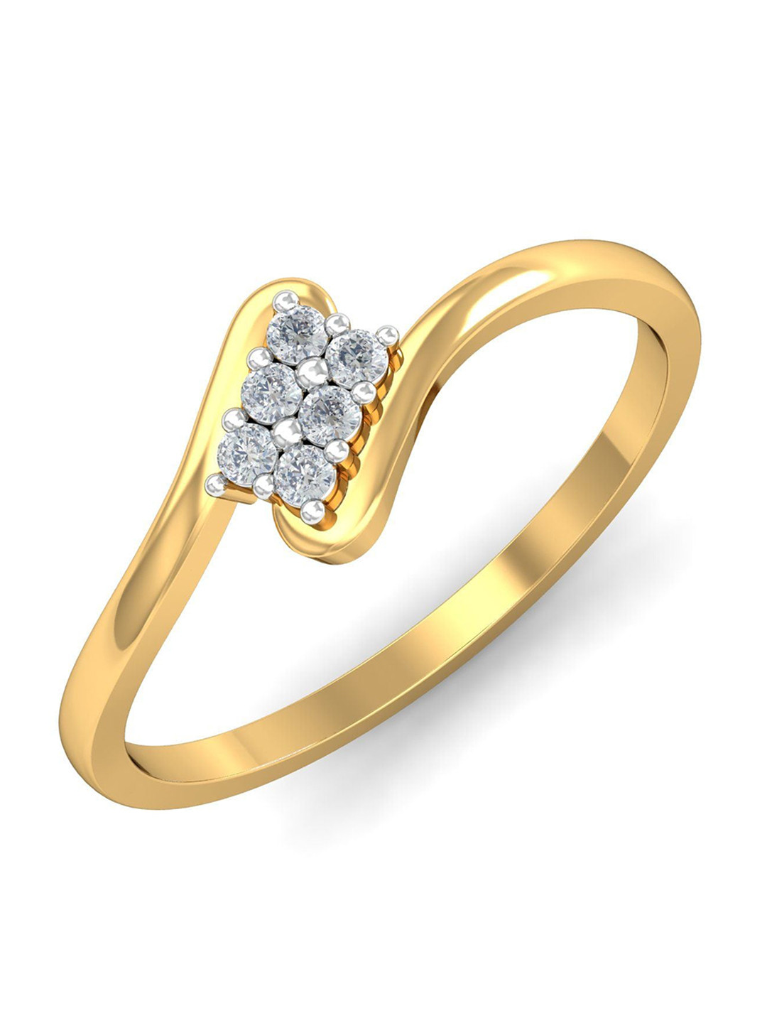 KUBERBOX Seska 18KT Gold Diamond-Studded Ring- 2.12gm