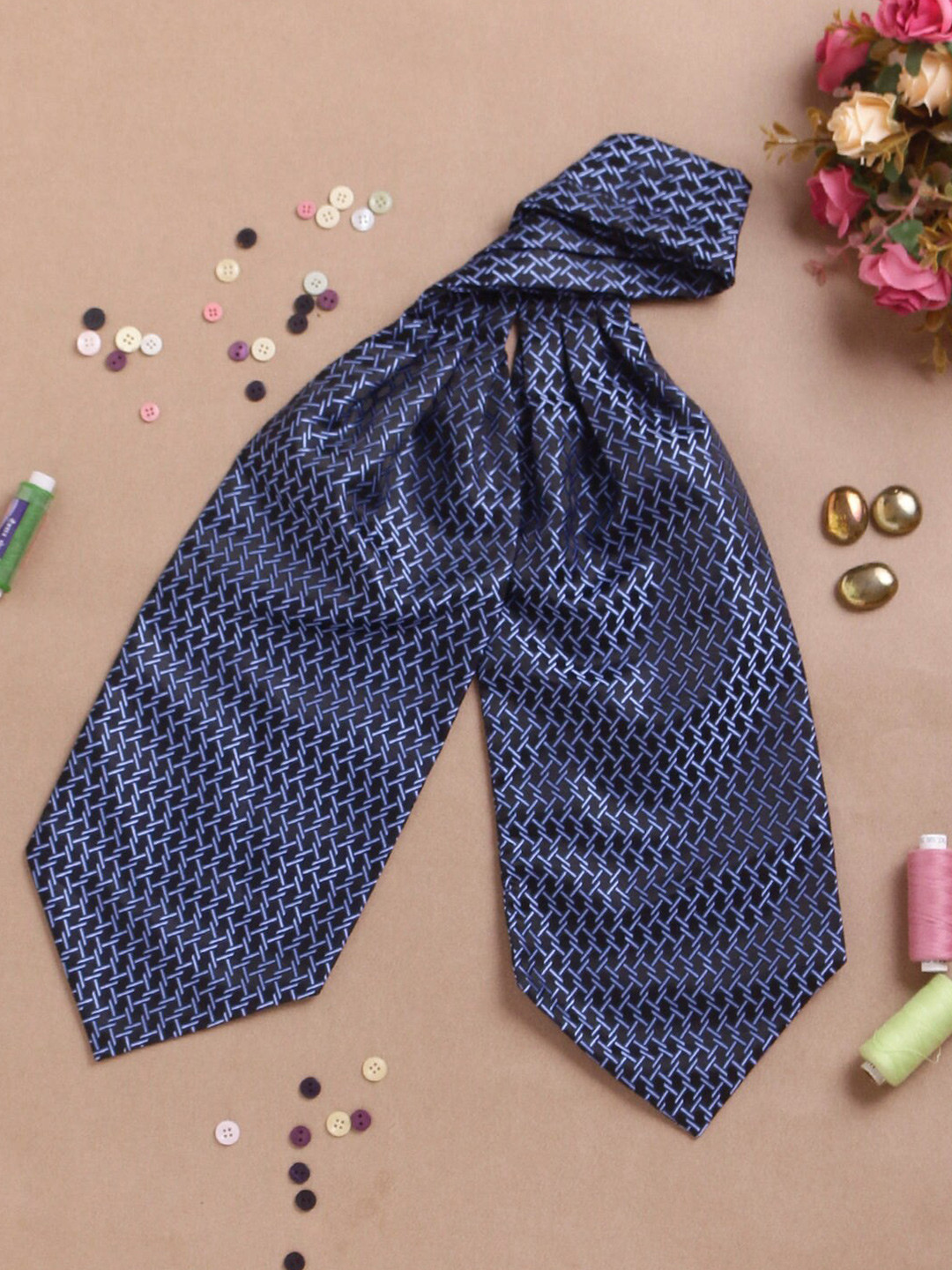 PELUCHE Geometric Woven Design Cravat Tie