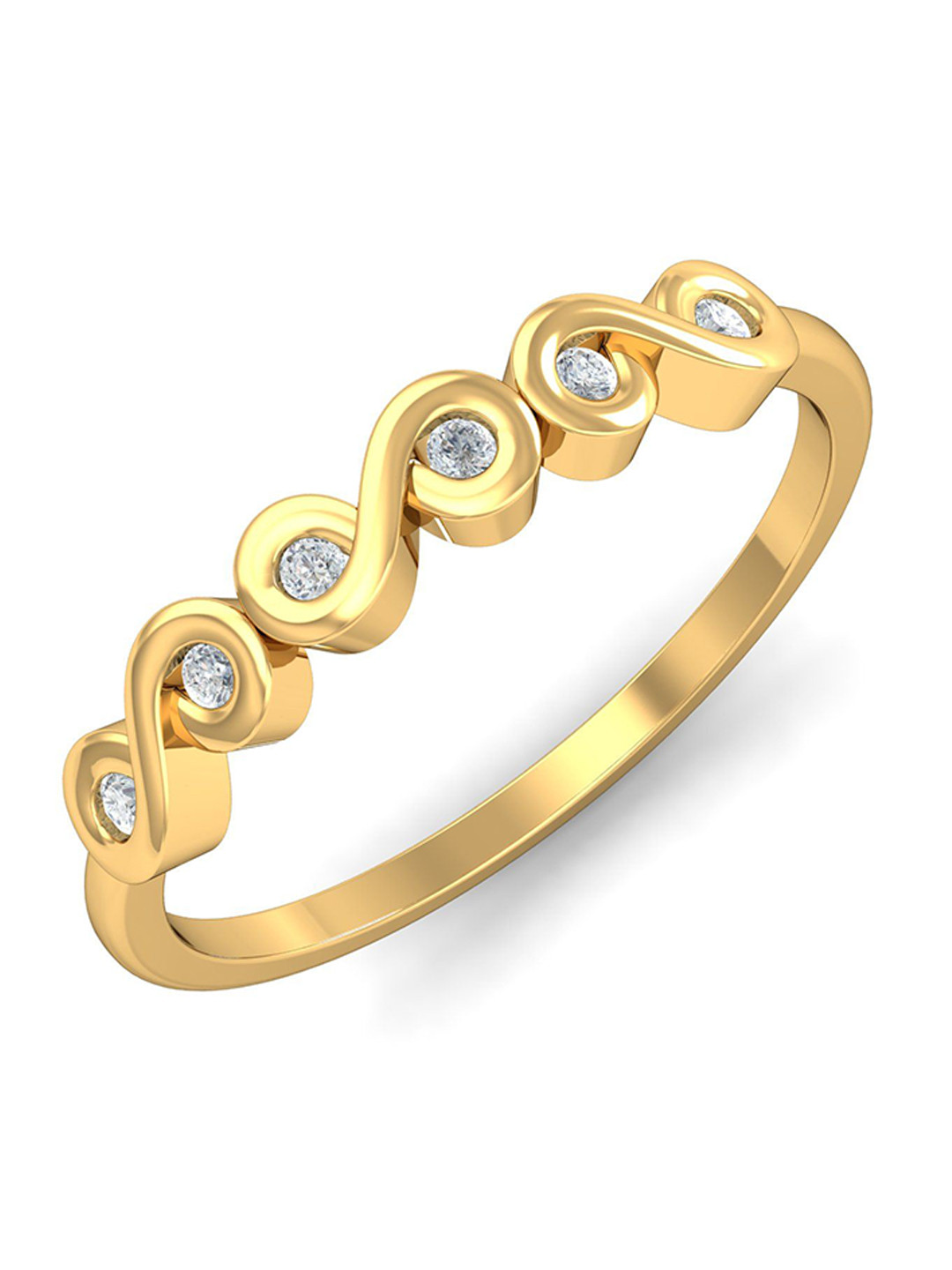 KUBERBOX 18KT Gold Diamond Studded Ring - 1.98 g