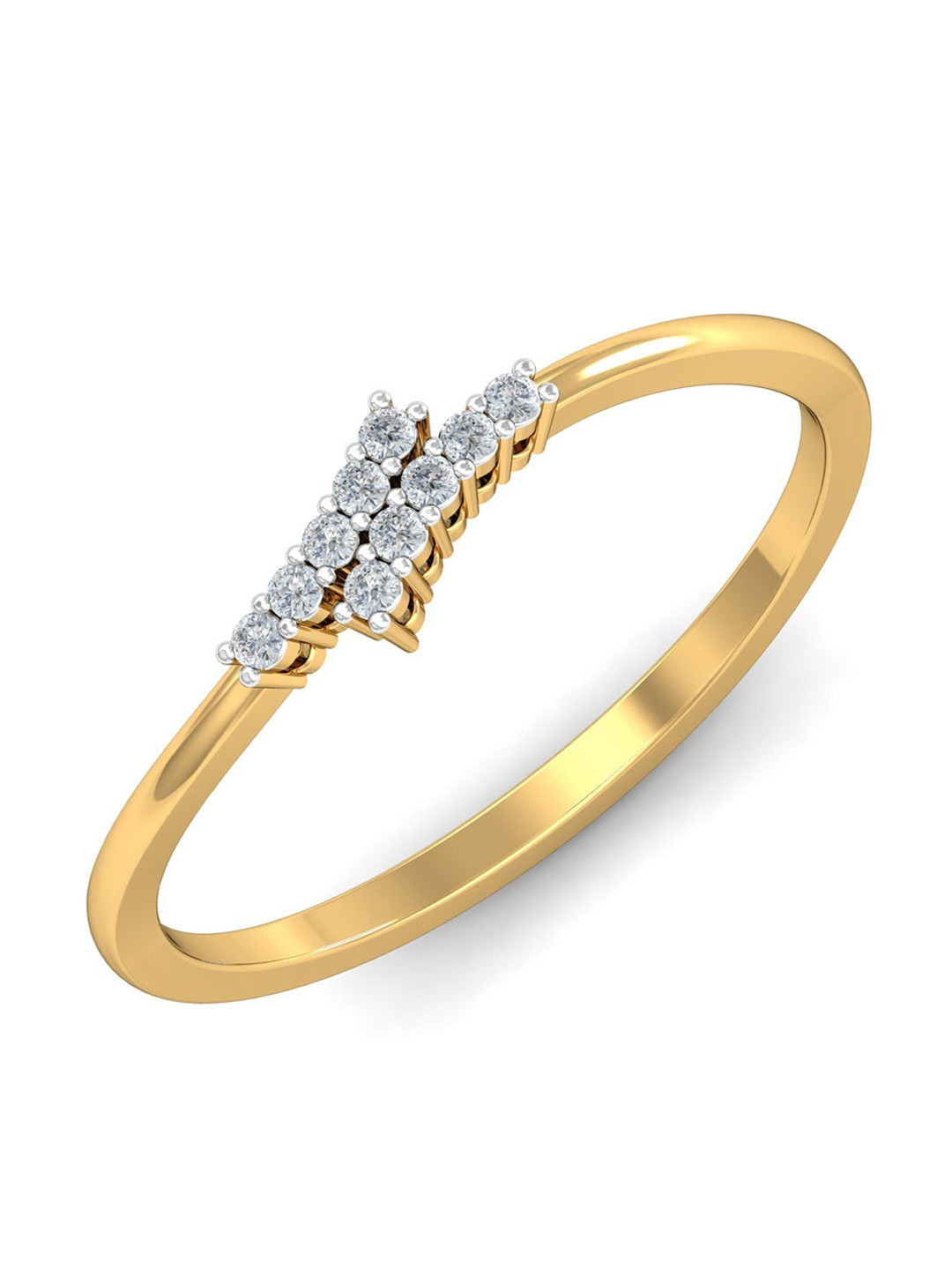 KUBERBOX Everyday Exotic 18KT Gold Diamond Studded Ring - 1.35gm