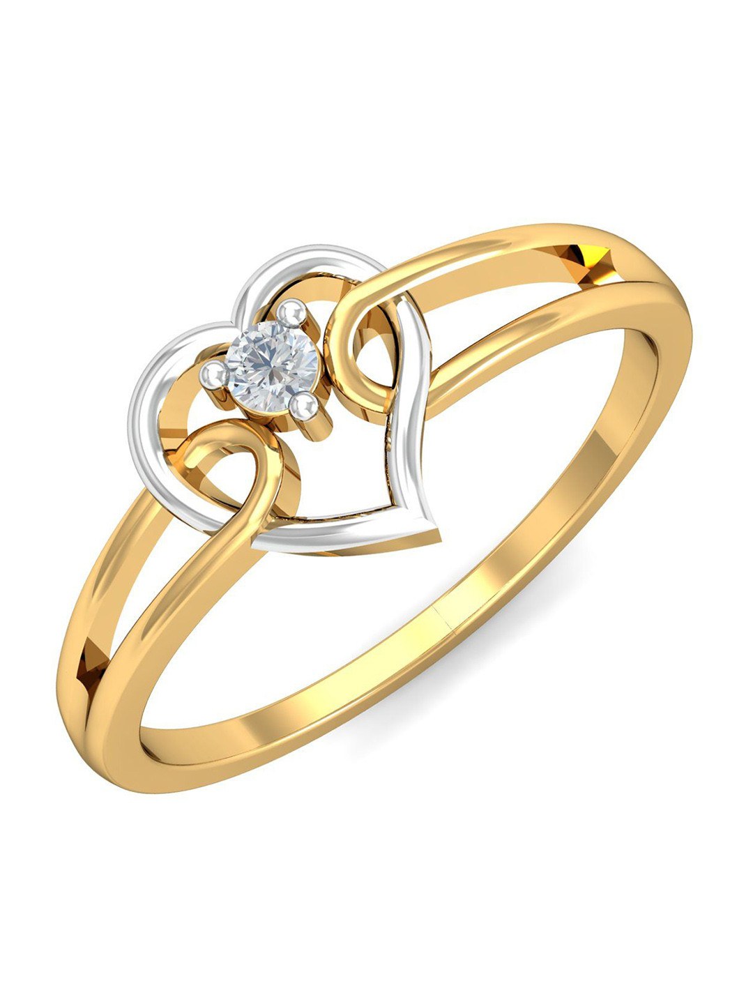 KUBERBOX Forever Mark 18K Gold Diamond Studded Ring - 2.11 gm