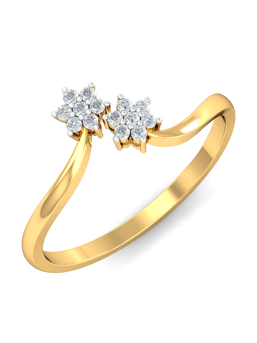 KUBERBOX Diamond-Studded 18KT Gold Ring - 1.76 gm