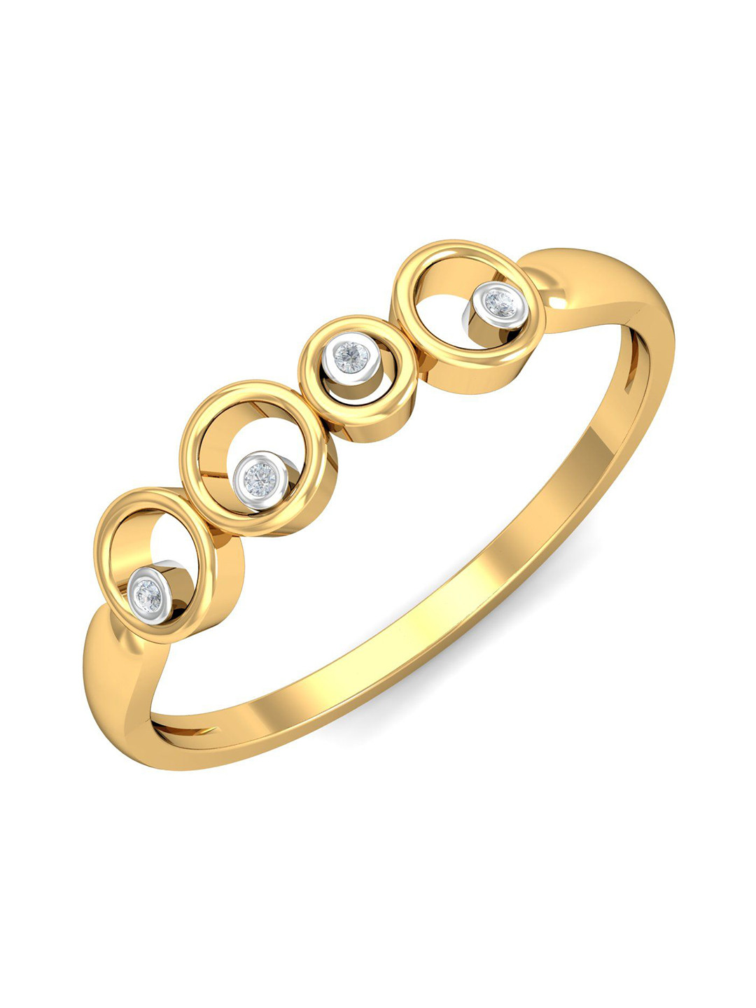 KUBERBOX Freida 18KT Gold Diamond-Studded Ring -1.56gm