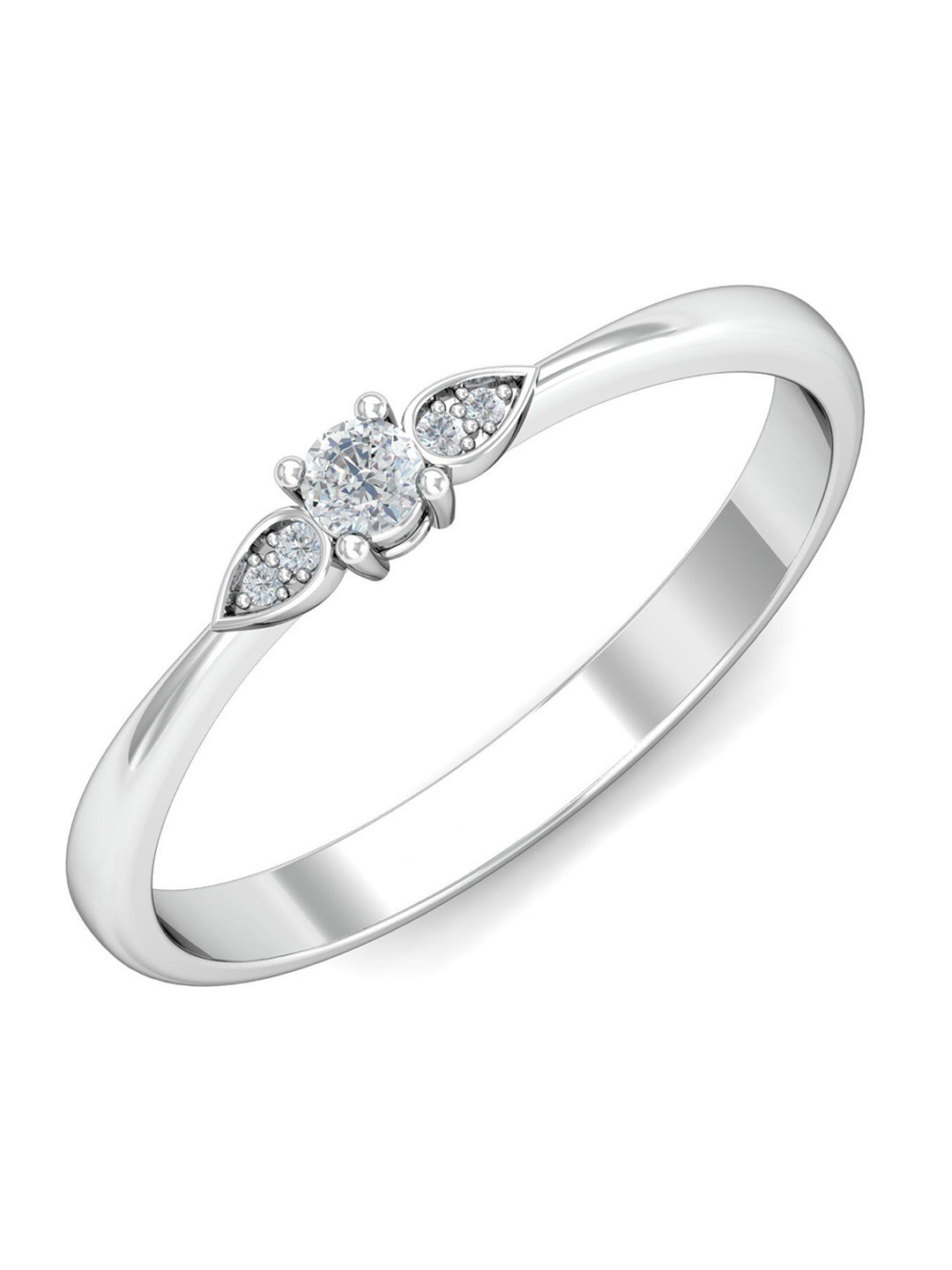 KUBERBOX Ilana 18KT White Gold Diamond-Studded Ring - 1.64 gm