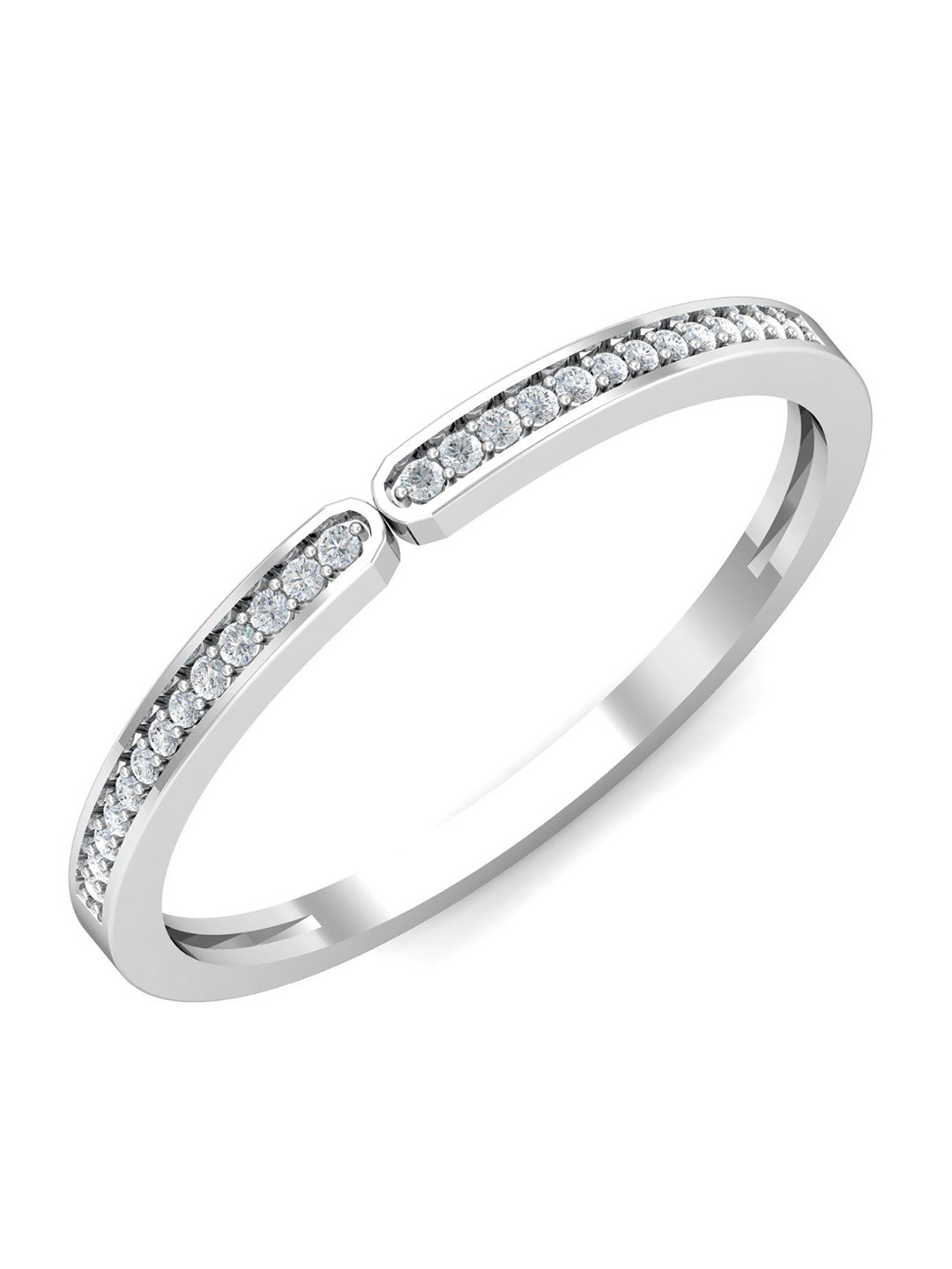 KUBERBOX Hodaya 18KT White Gold Diamond-Studded Ring- 1.17gm