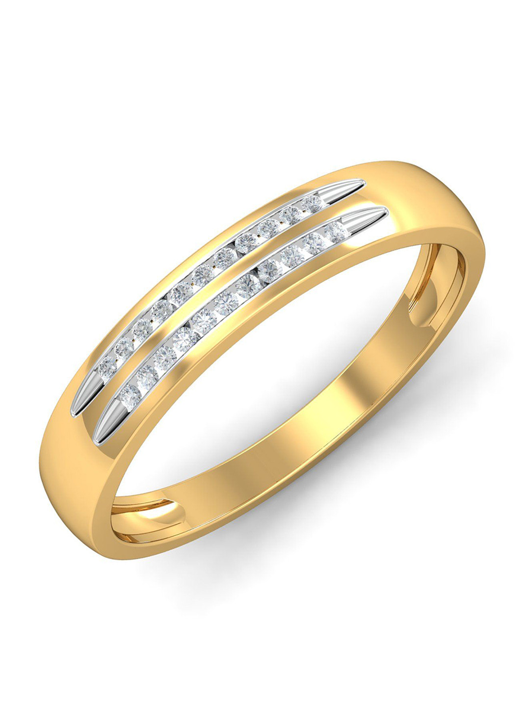 KUBERBOX Mekhi 18KT Gold Diamond-Stuuded Ring- 2.2gm