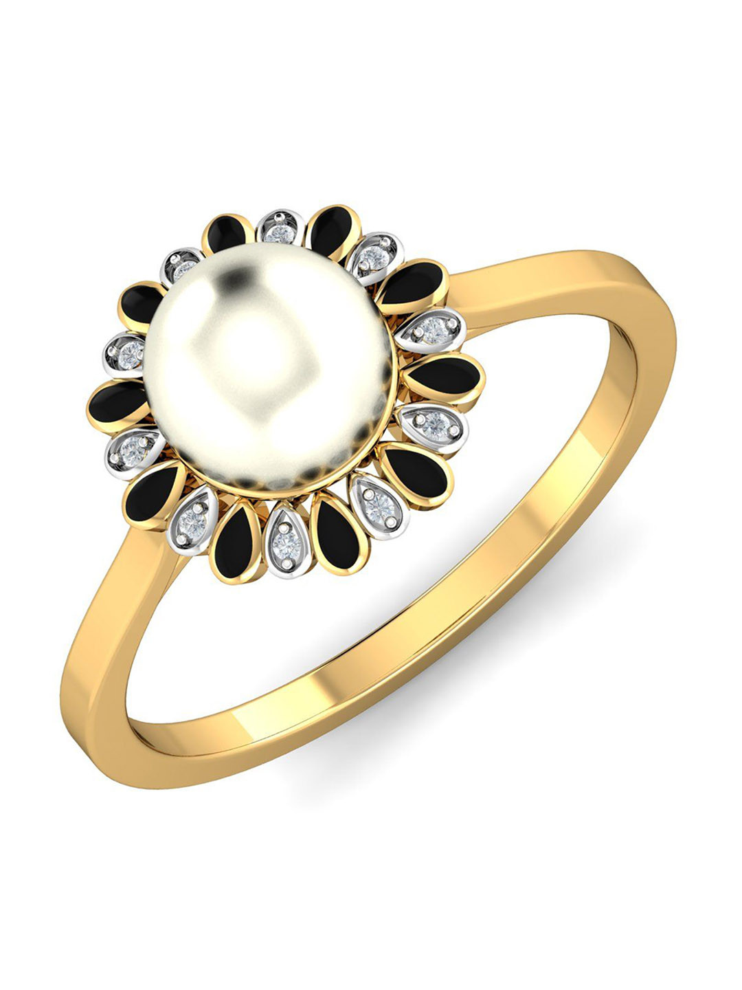 KUBERBOX Coise 18KT Gold Diamond-Studded Ring -2.55gm