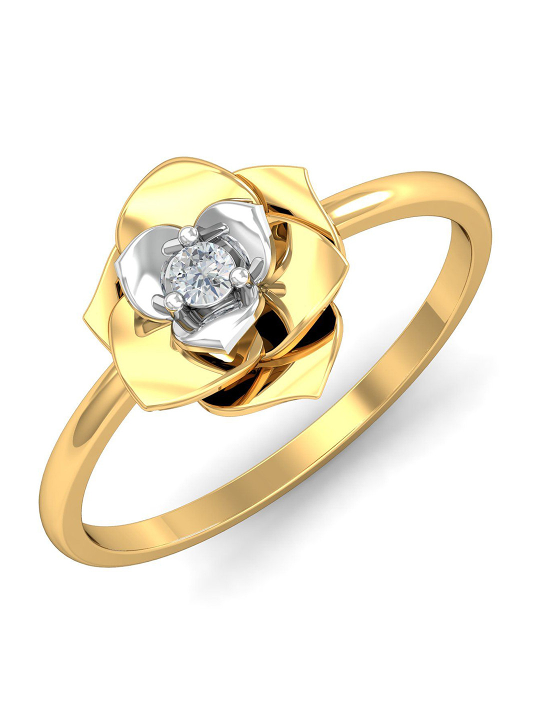 KUBERBOX 18 KT Gold Blooming Beauty Ring Diamond - 2.55 gm