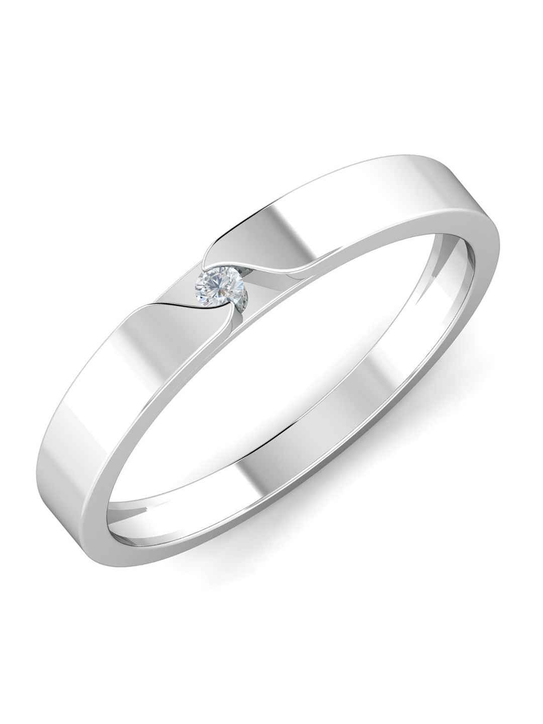 KUBERBOX Diamond-Studded 18KT White Gold Ring - 2.09 gm