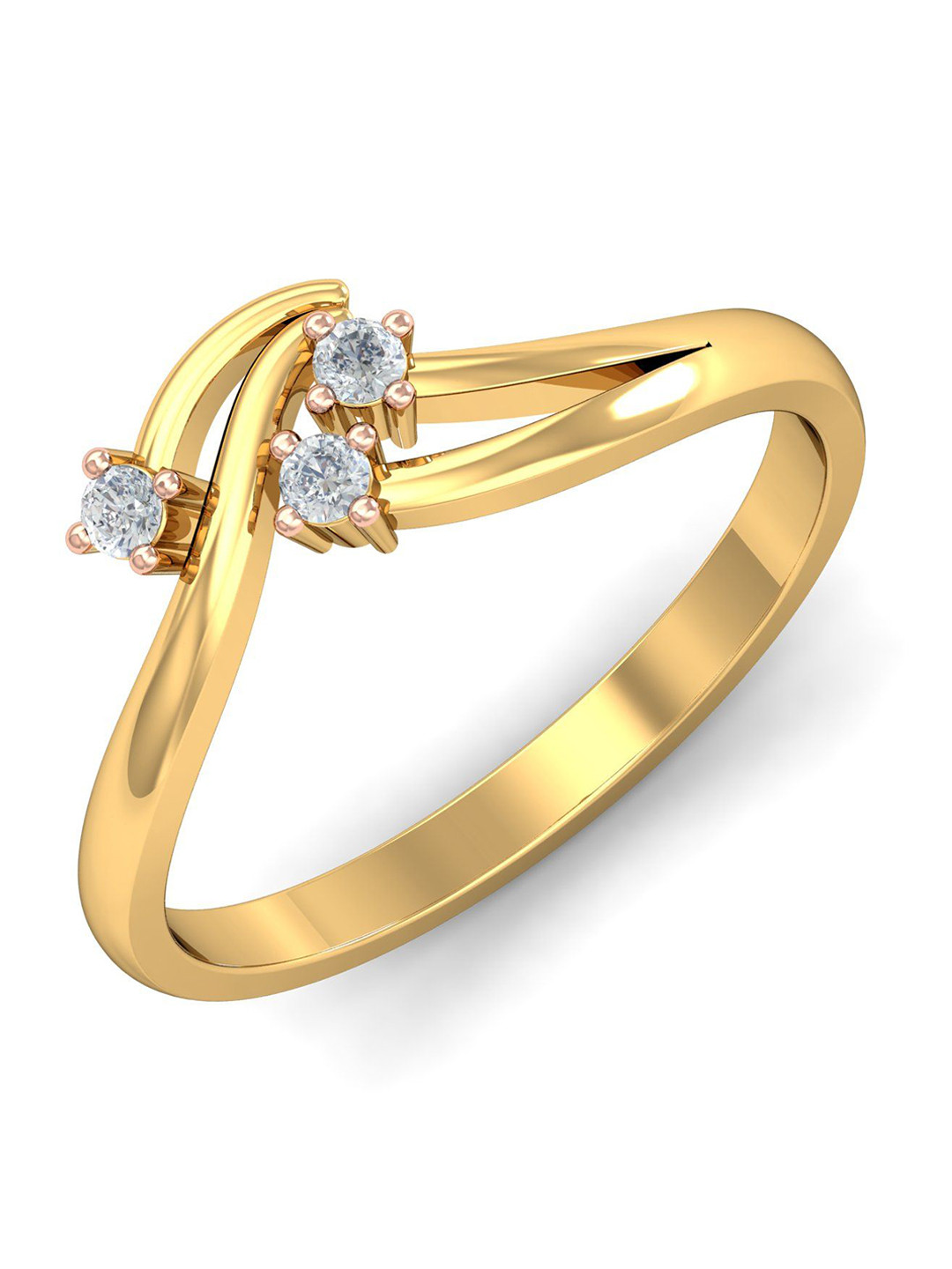 KUBERBOX Liana 18 KT Gold Diamond-Studded Ring- 2.62gm