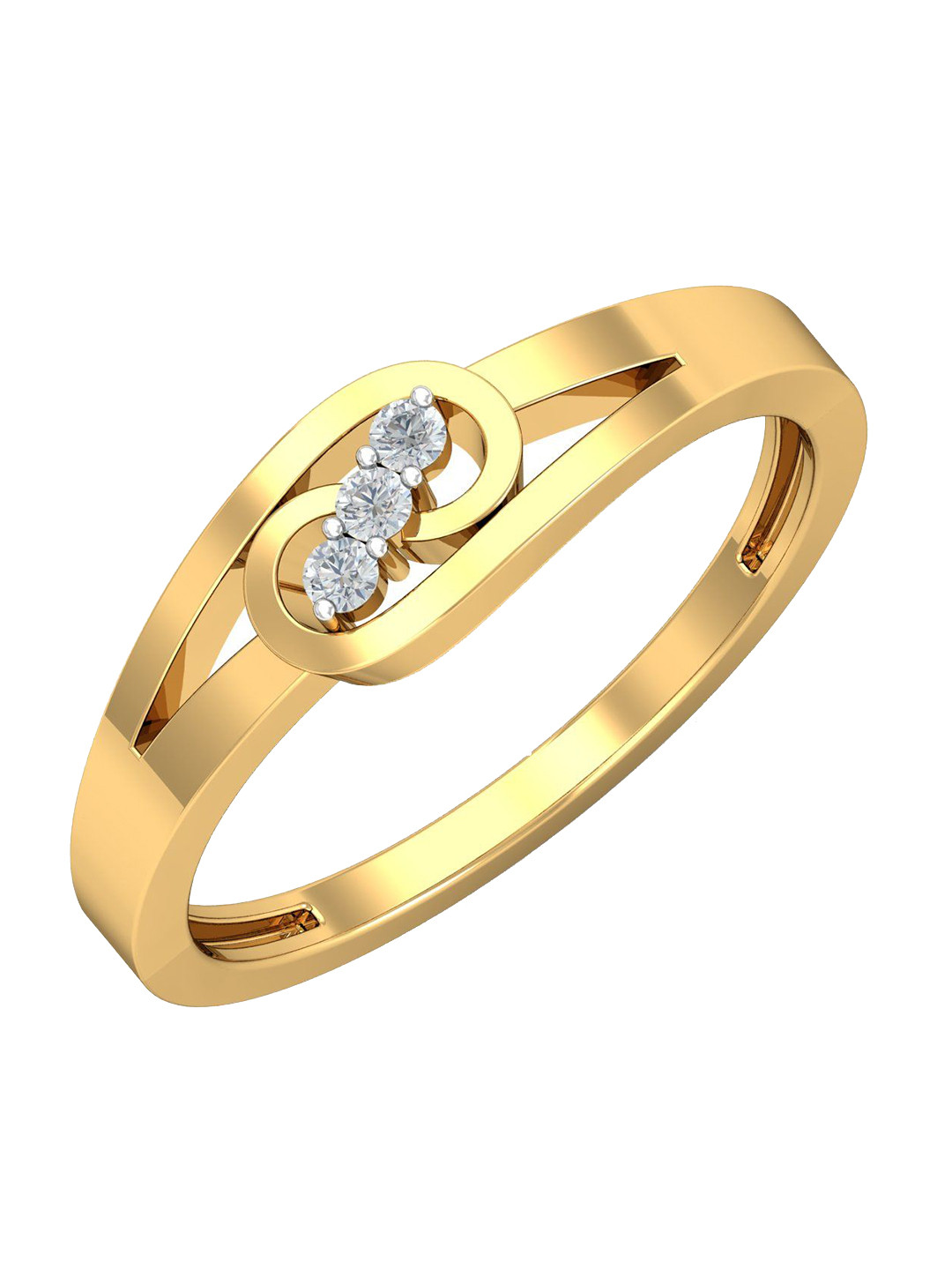 KUBERBOX Emem 18KT Gold Diamond-Studded Ring-2.41gm